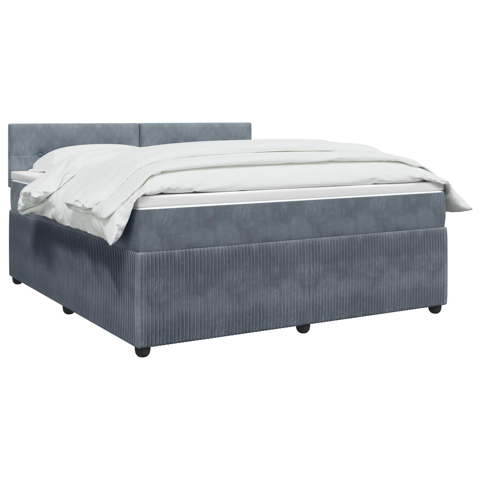 Lit boxspring avec matelas Gris foncé 140 x 190 cm Velours