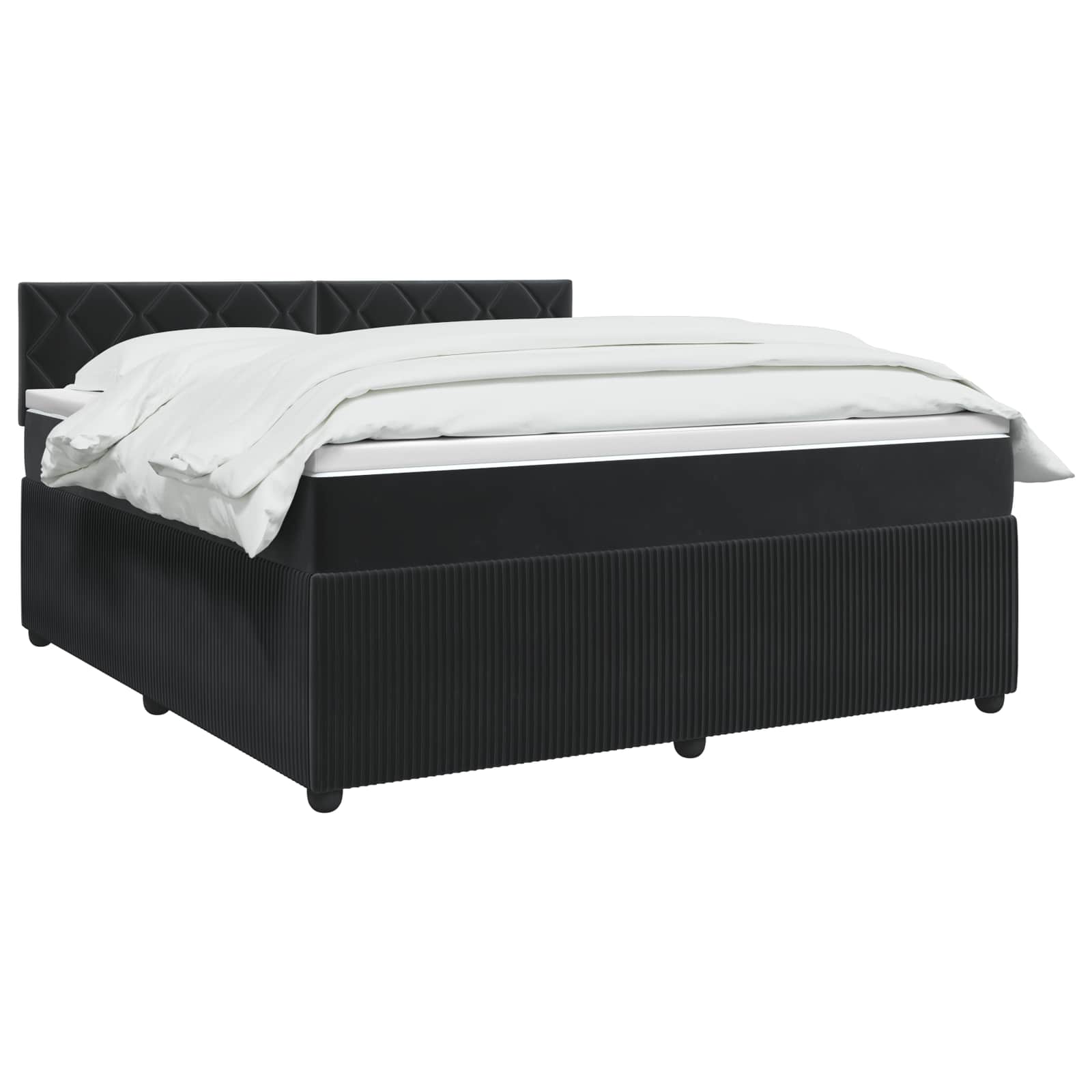 Lit boxspring avec matelas Noir 140 x 190 cm Velours
