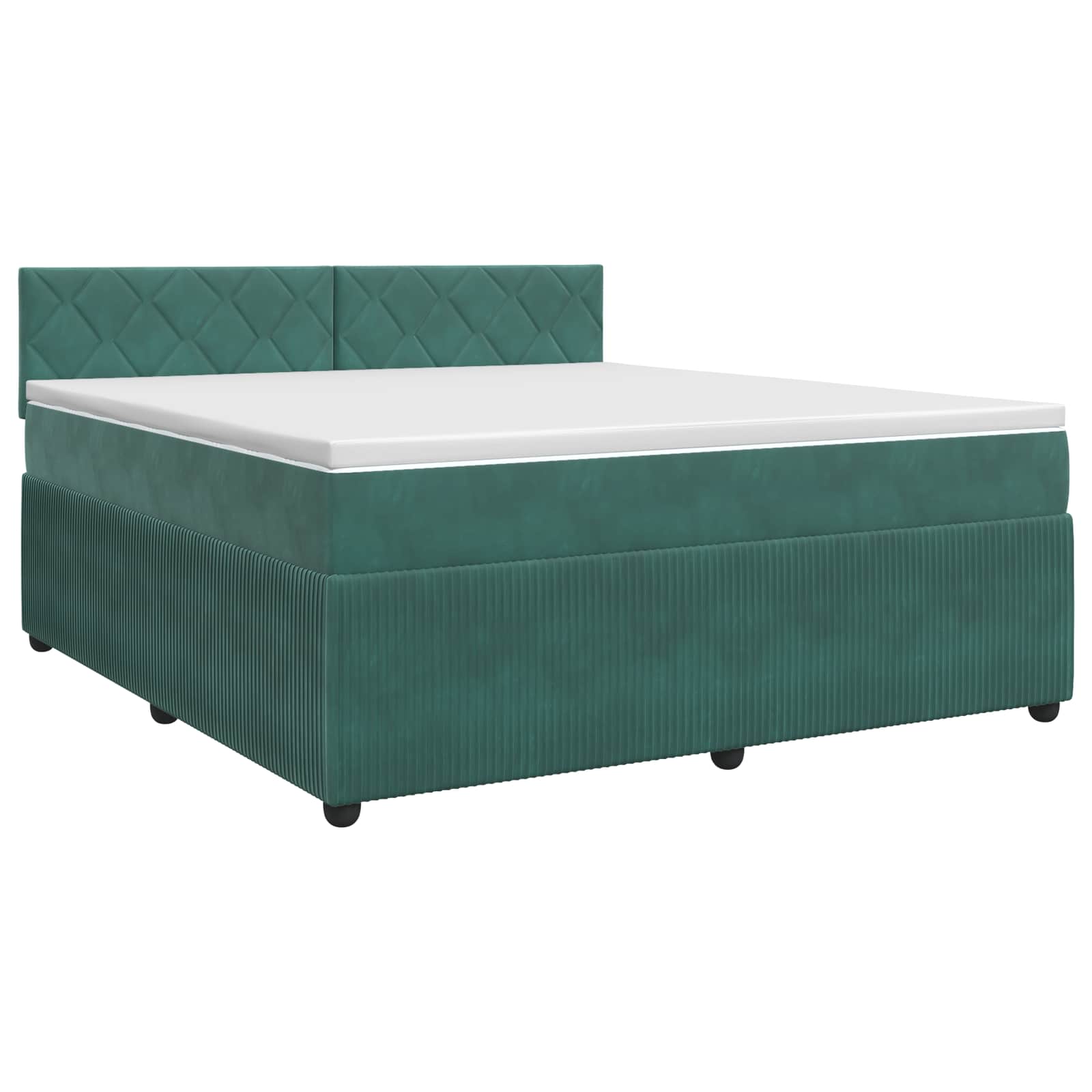 Lit boxspring avec matelas Vert foncé 140 x 190 cm Velours