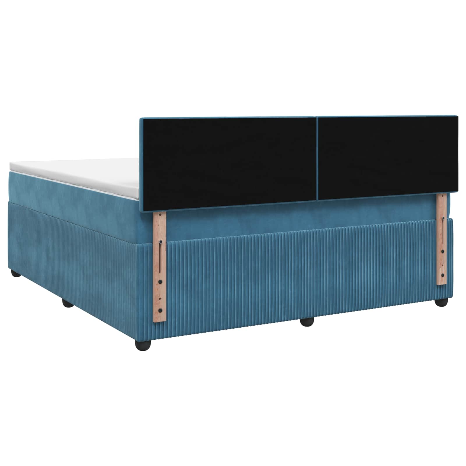 Lit boxspring avec matelas Bleu foncé 140 x 190 cm Velours