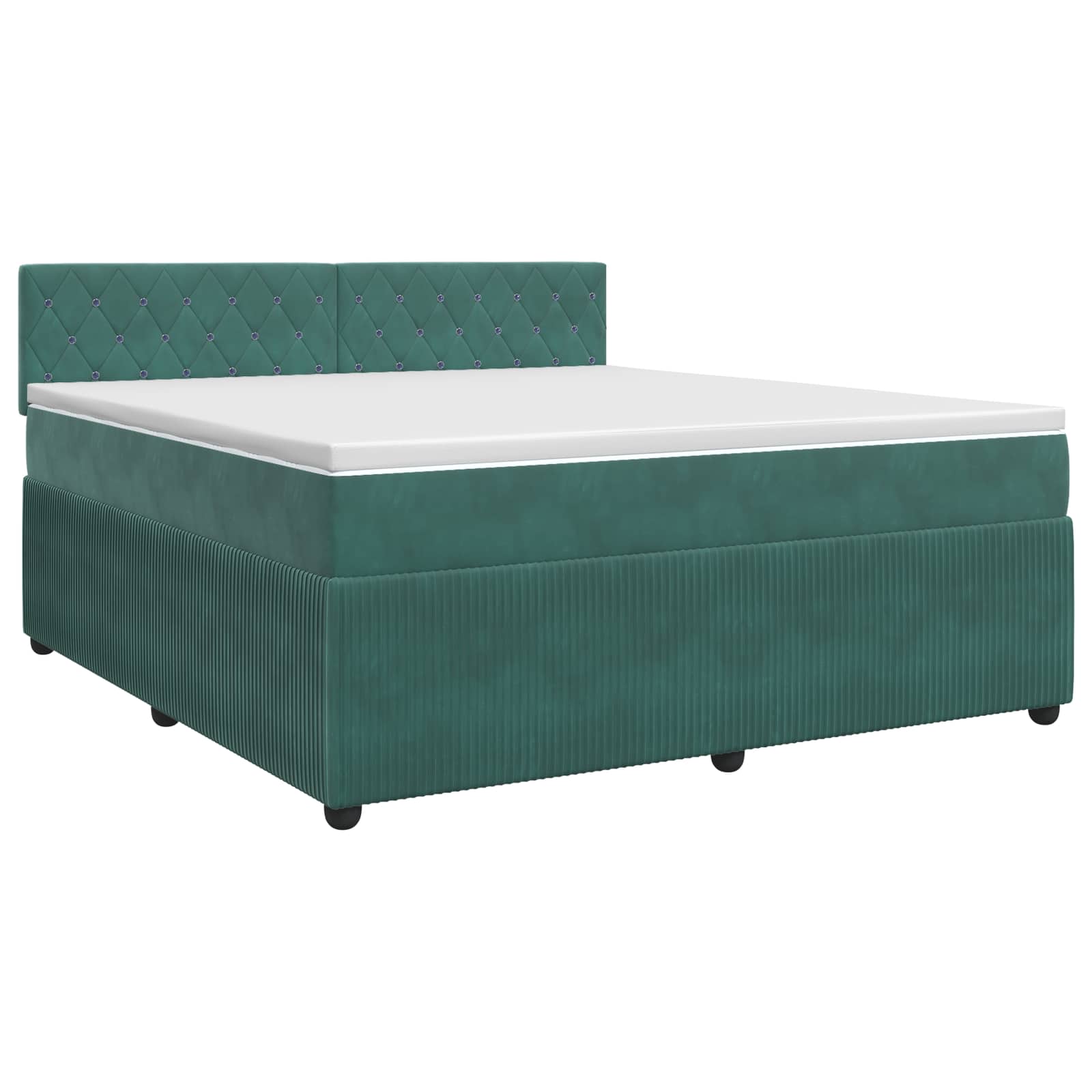 Lit boxspring avec matelas Vert foncé 140 x 200 cm Velours