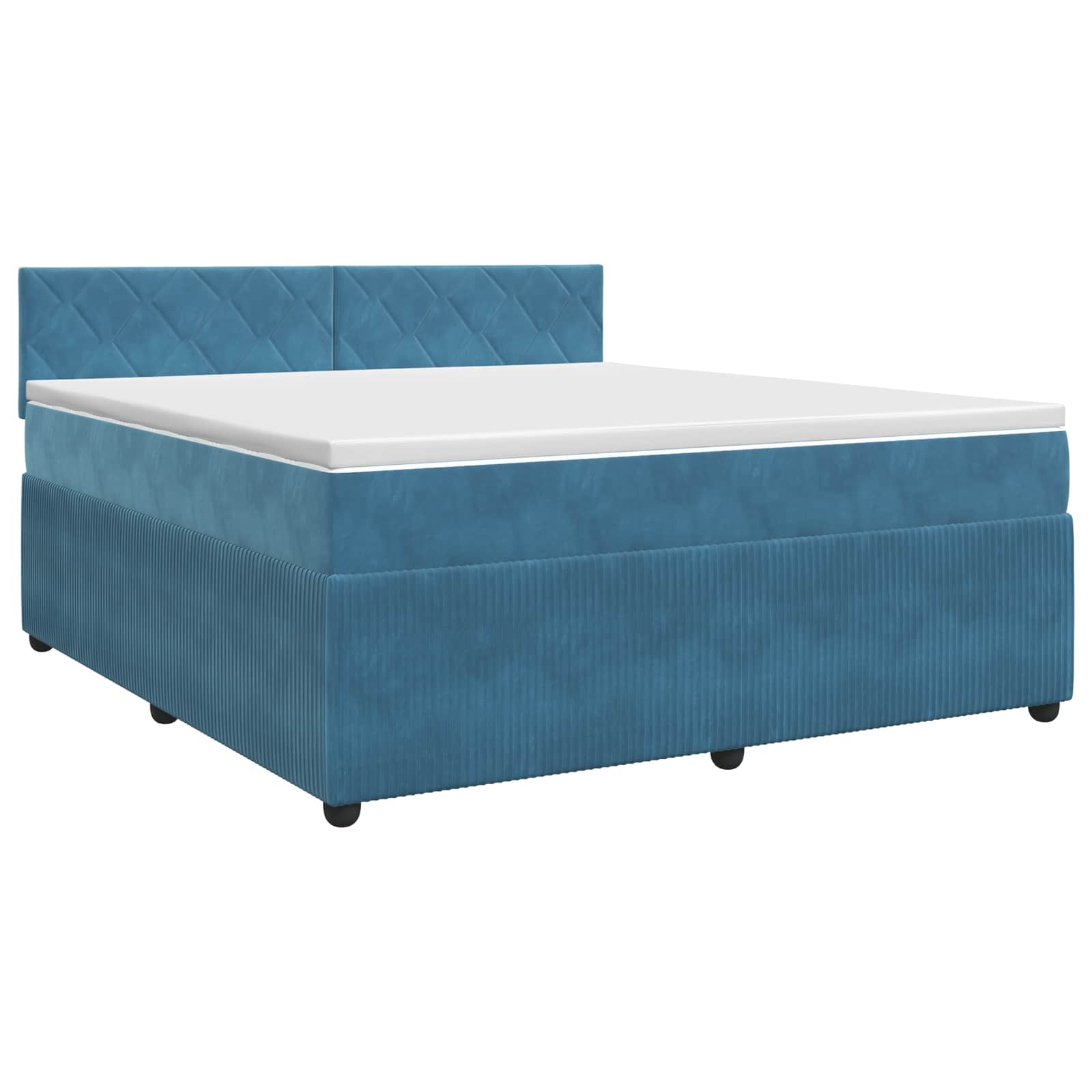 Lit boxspring avec matelas Bleu foncé 140 x 200 cm Velours