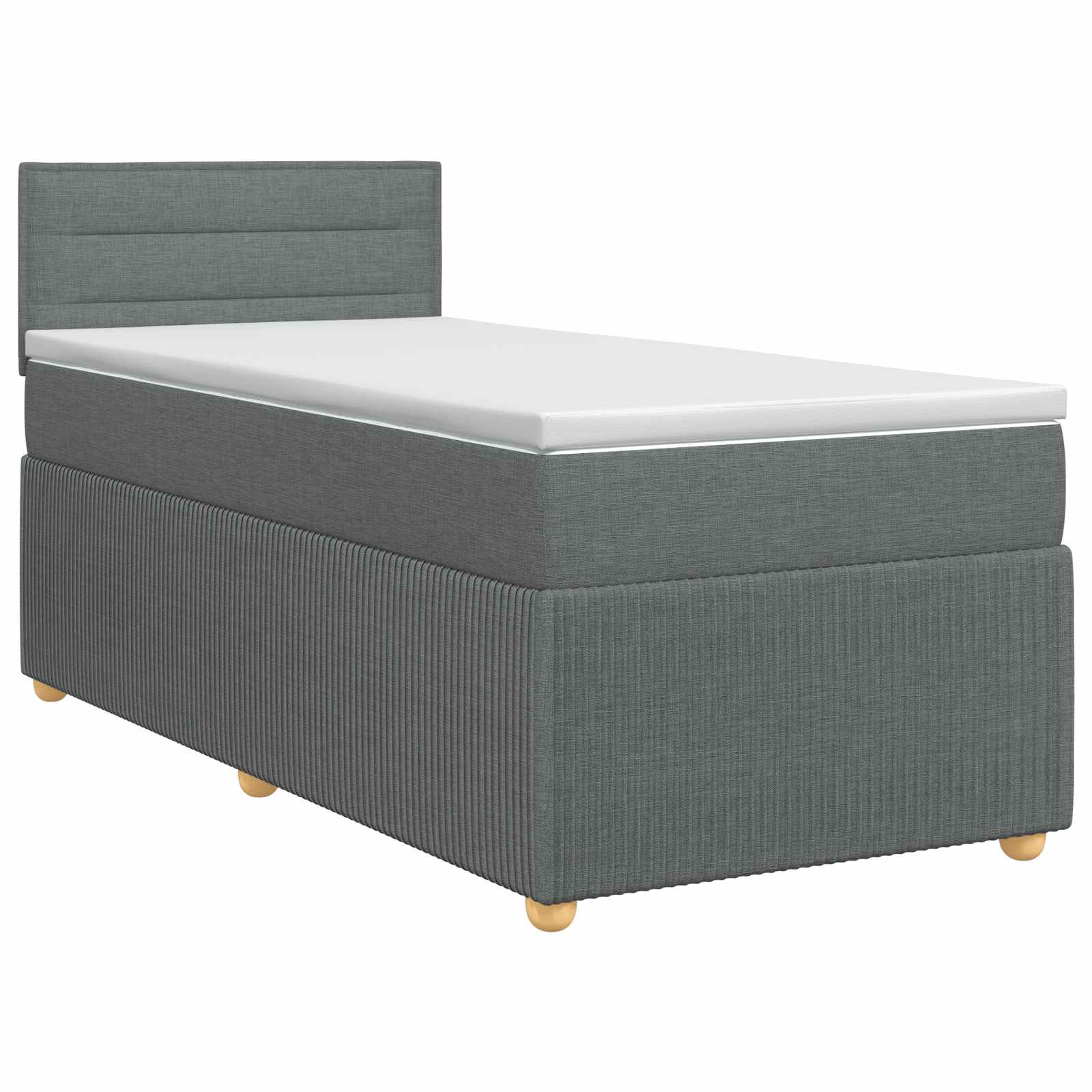 Lit boxspring avec matelas Gris foncé 90 x 190 cm Tissu