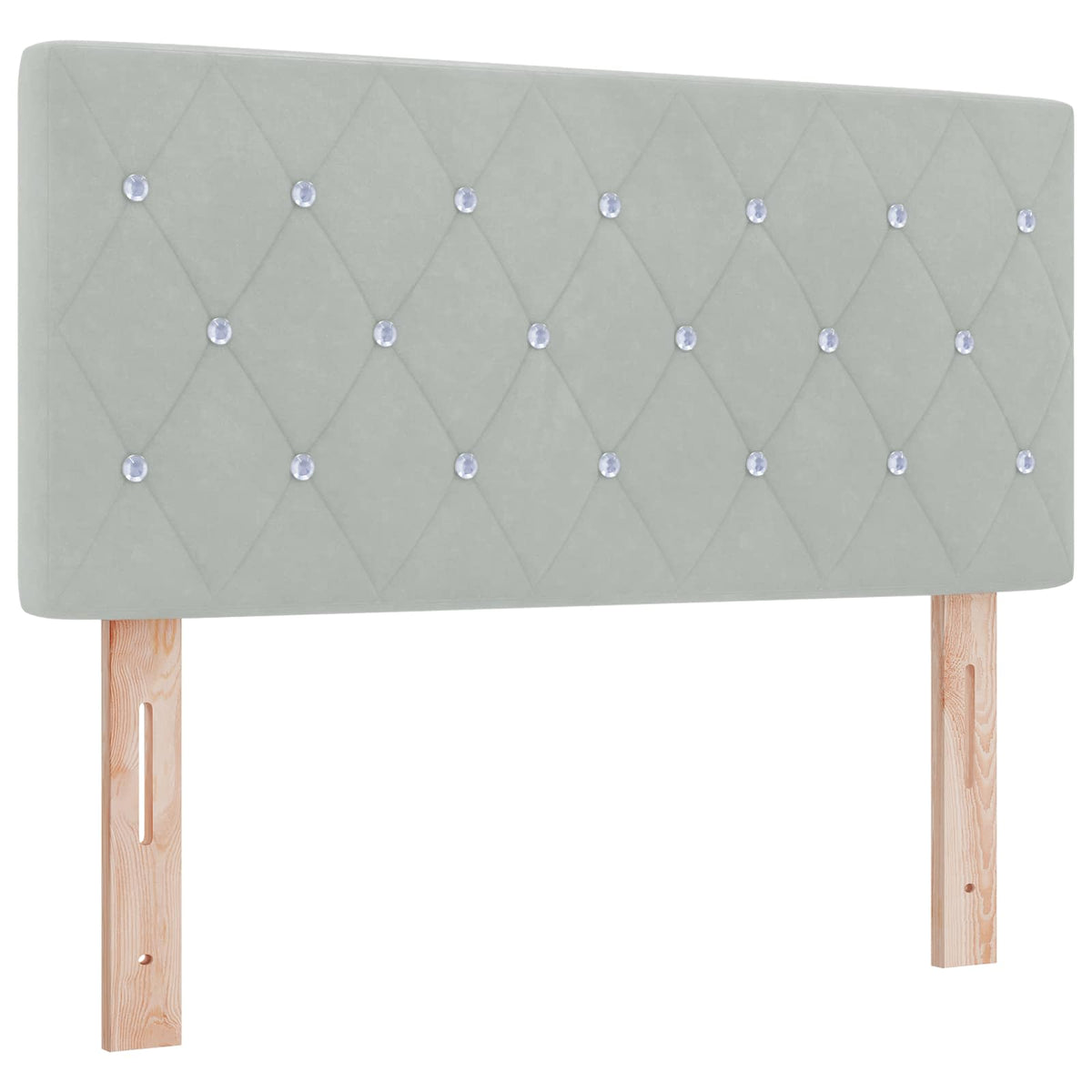 Lit boxspring avec matelas Gris clair 90 x 190 cm Velours - XIOS