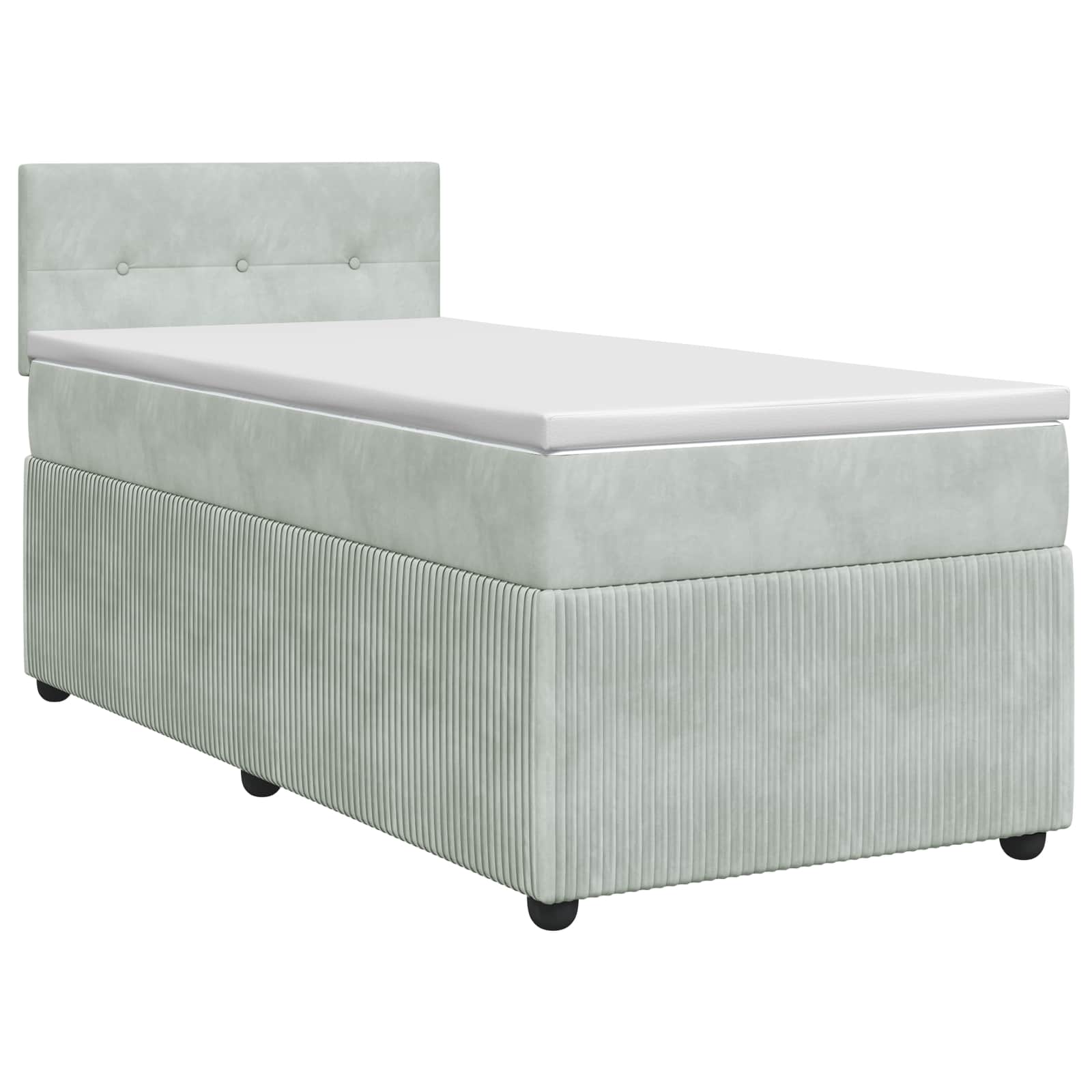Lit boxspring avec matelas Gris clair 90 x 190 cm Velours - XIOS