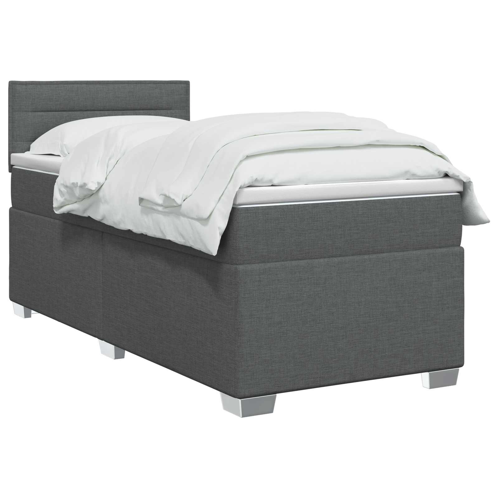 Lit de box spring avec matelas et LED Gris foncé 80 x 200 cm - XIOS