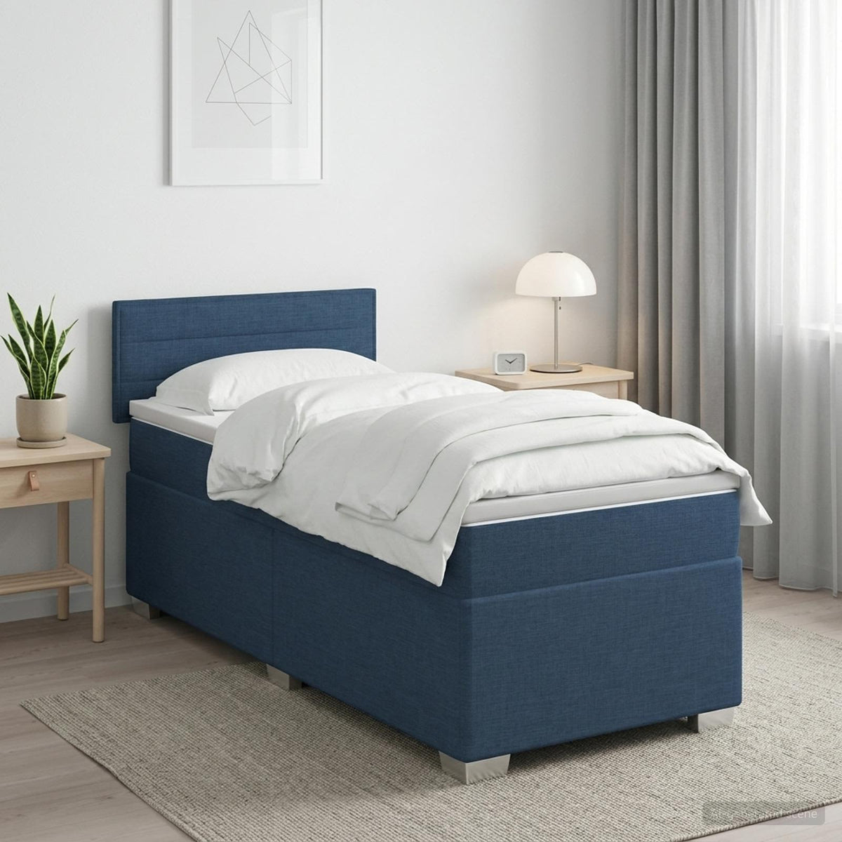 Lit de box spring avec matelas et LED Crème 100 x 200 cm Tissu