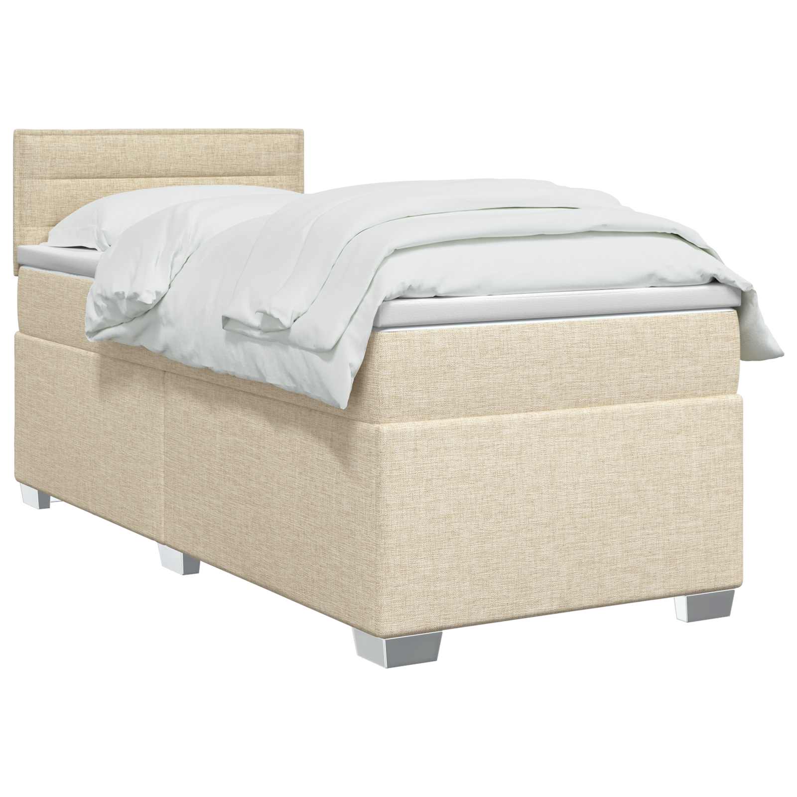 Lit de box spring avec matelas et LED Crème 80 x 200 cm Tissu - XIOS
