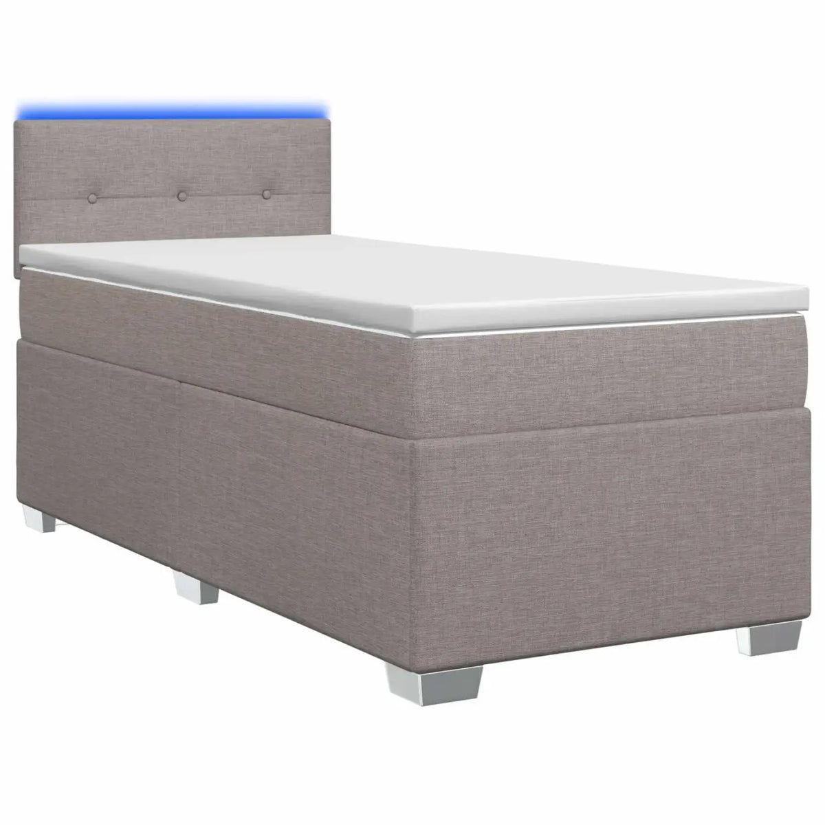 Lit de box spring avec matelas et LED Taupe 80 x 200 cm Tissu - XIOS