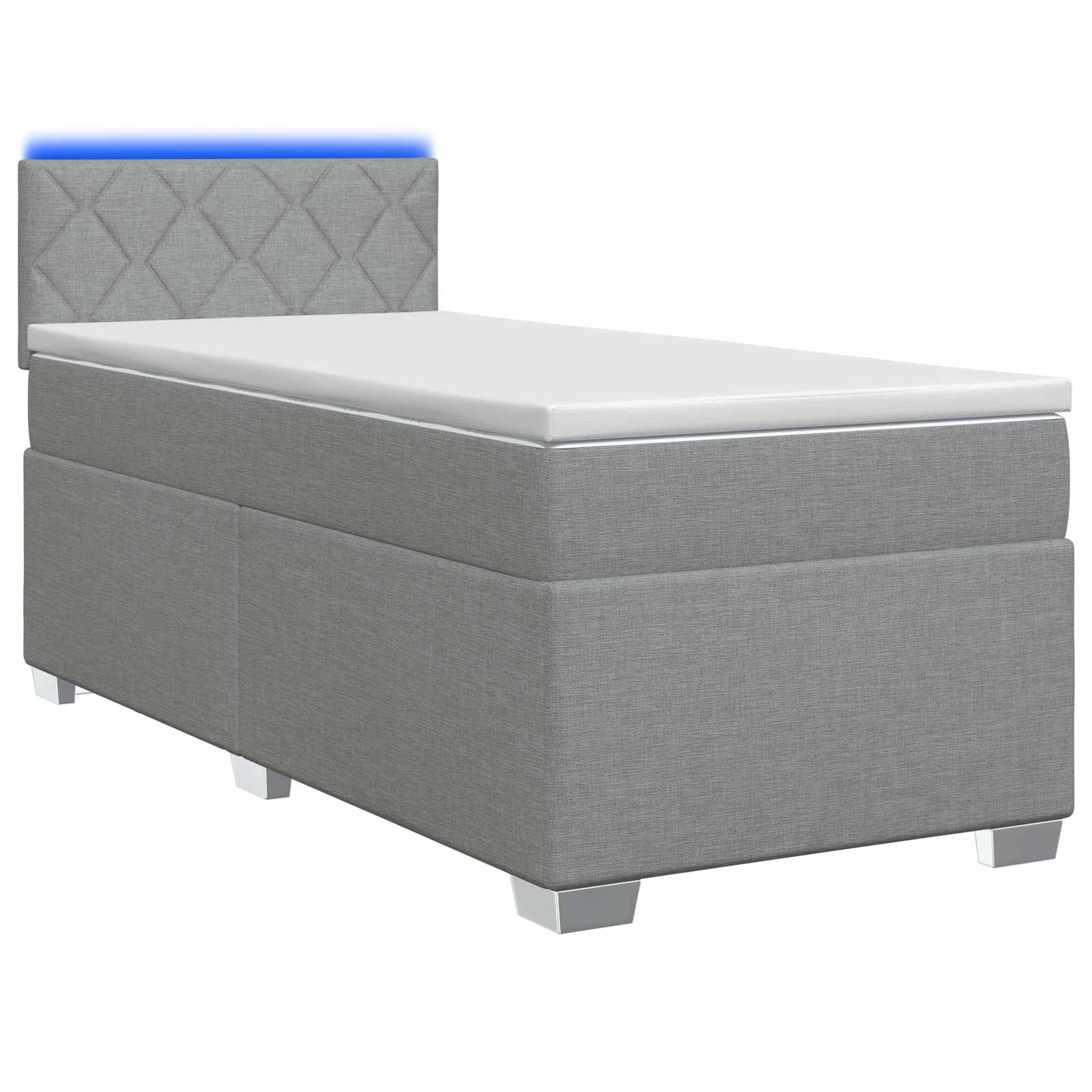 Lit de box spring avec matelas et LED Gris clair 80 x 200 cm - XIOS