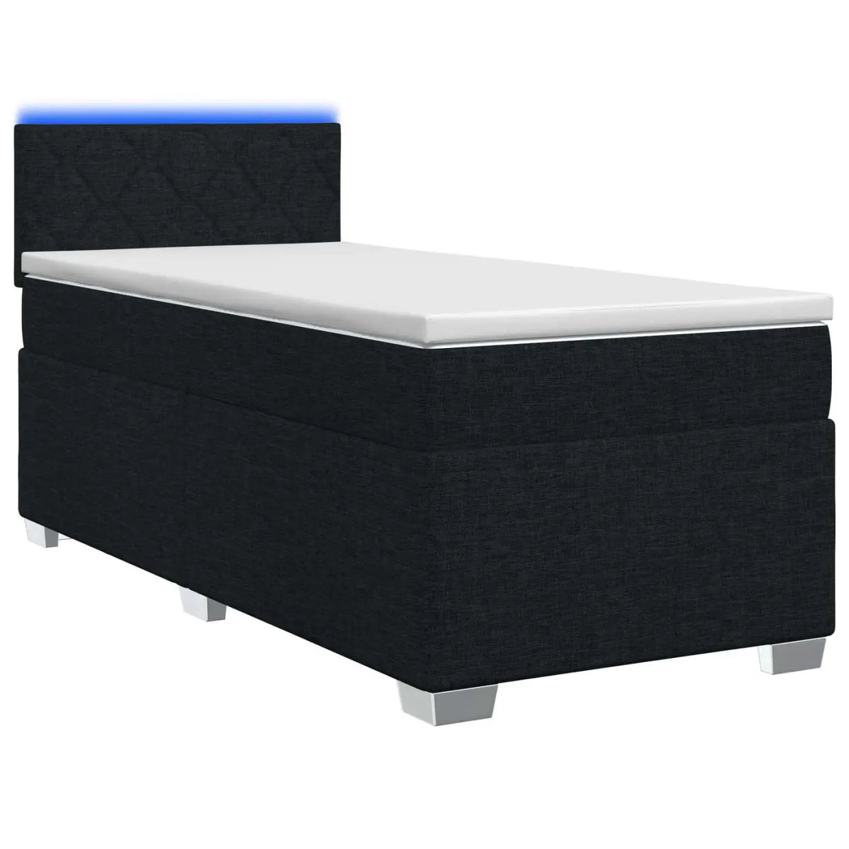 Lit de box spring avec matelas et LED Noir 80 x 200 cm Tissu - XIOS