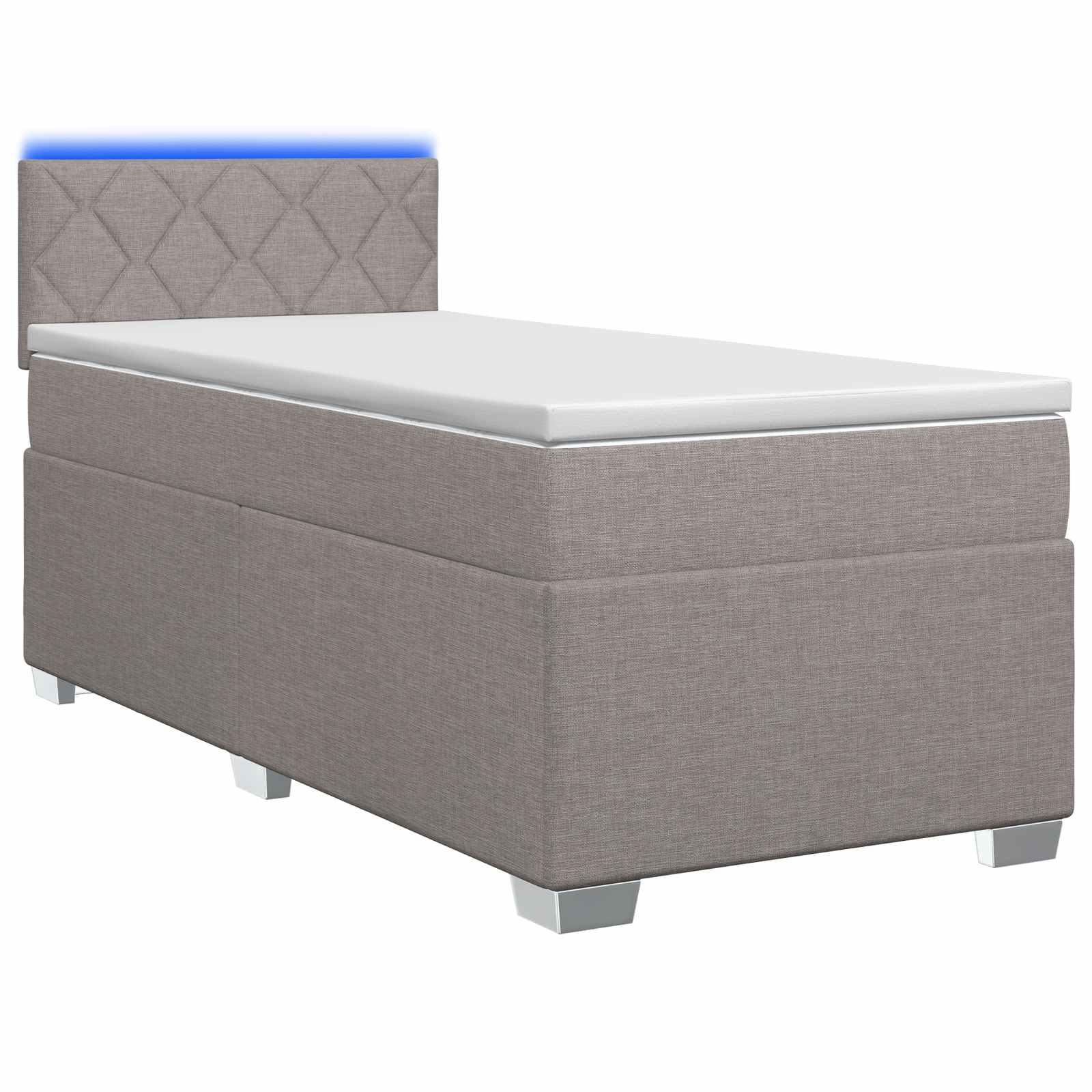Lit de box spring avec matelas et LED Taupe 80 x 200 cm Tissu - XIOS