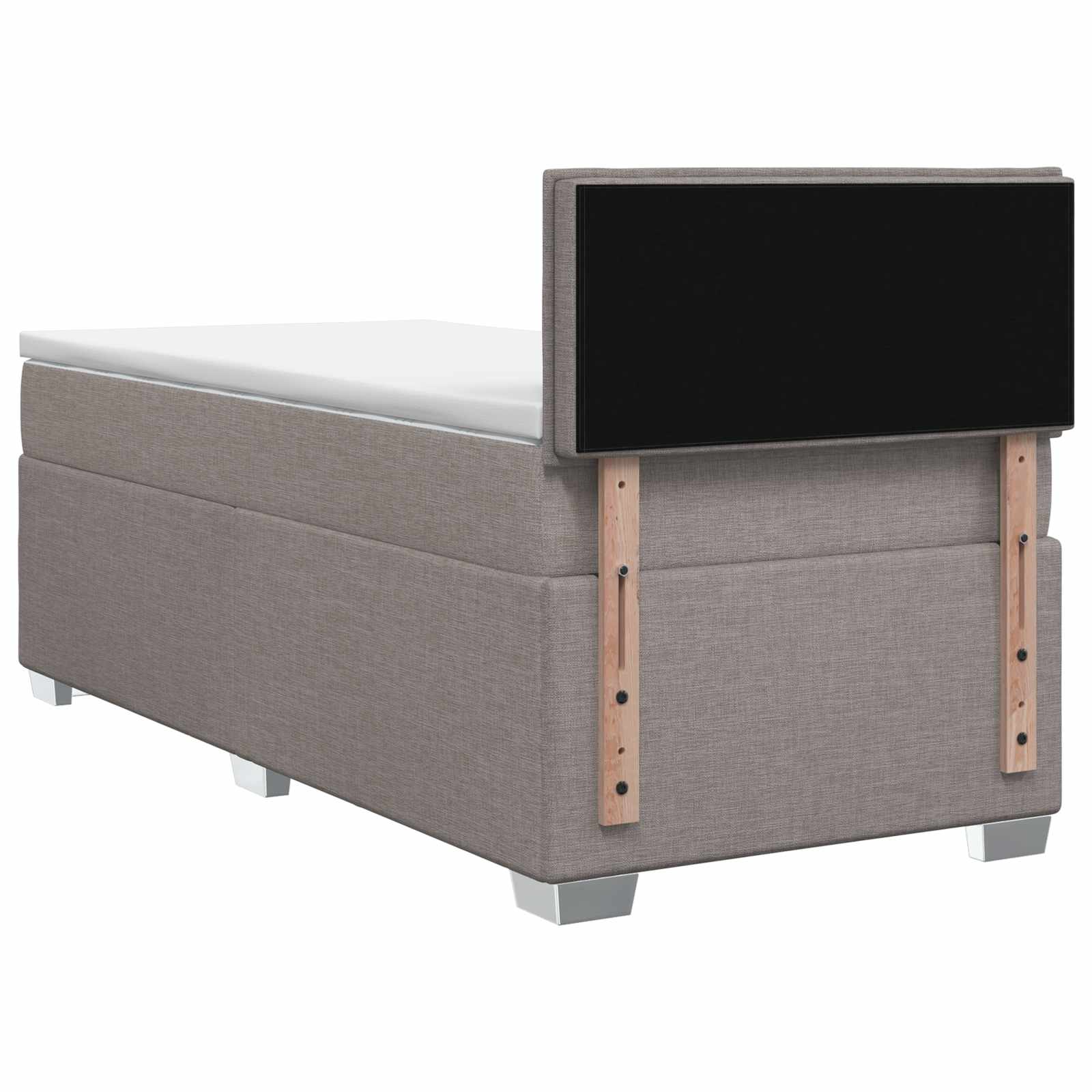 Lit de box spring avec matelas et LED Taupe 80 x 200 cm Tissu - XIOS