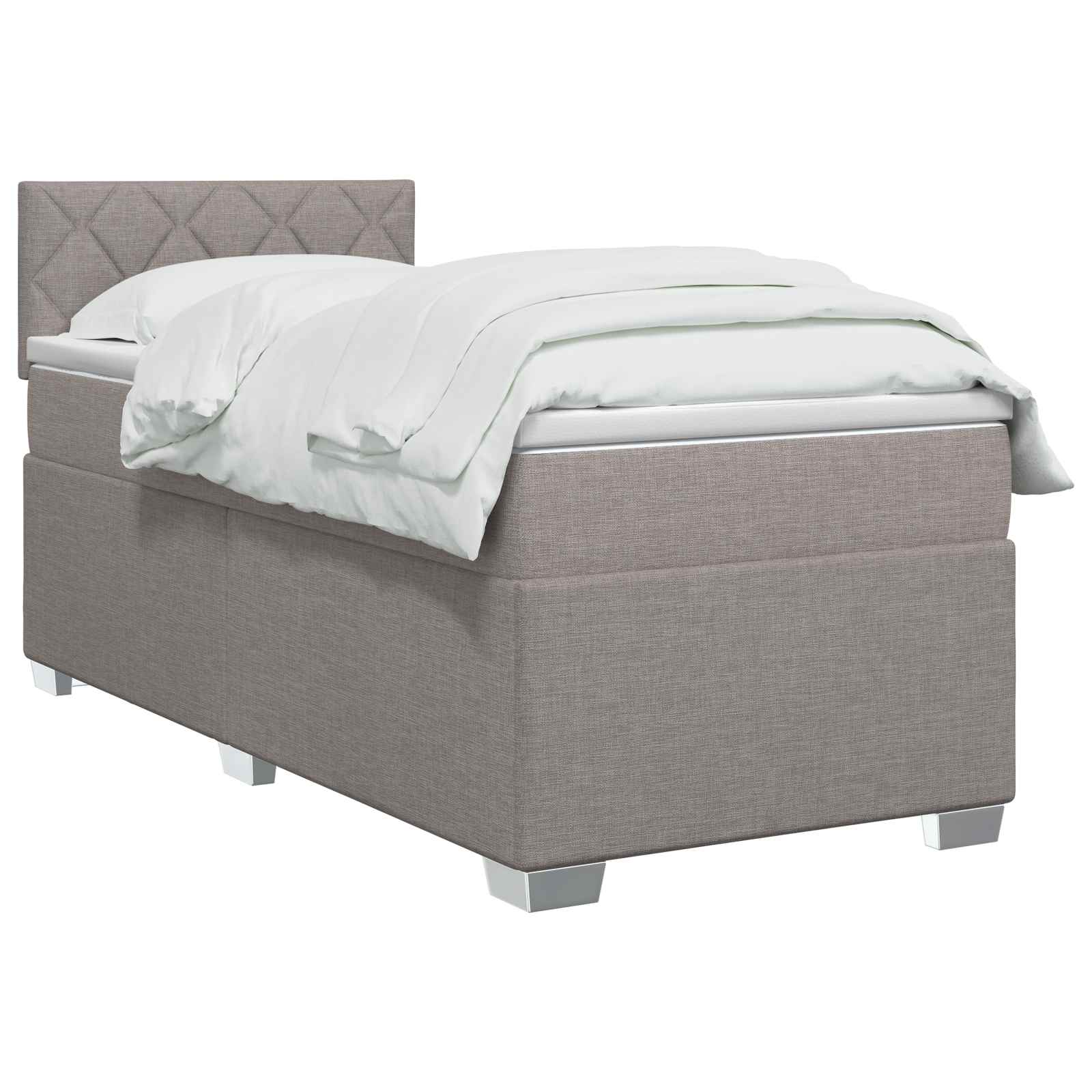 Lit de box spring avec matelas et LED Taupe 80 x 200 cm Tissu - XIOS