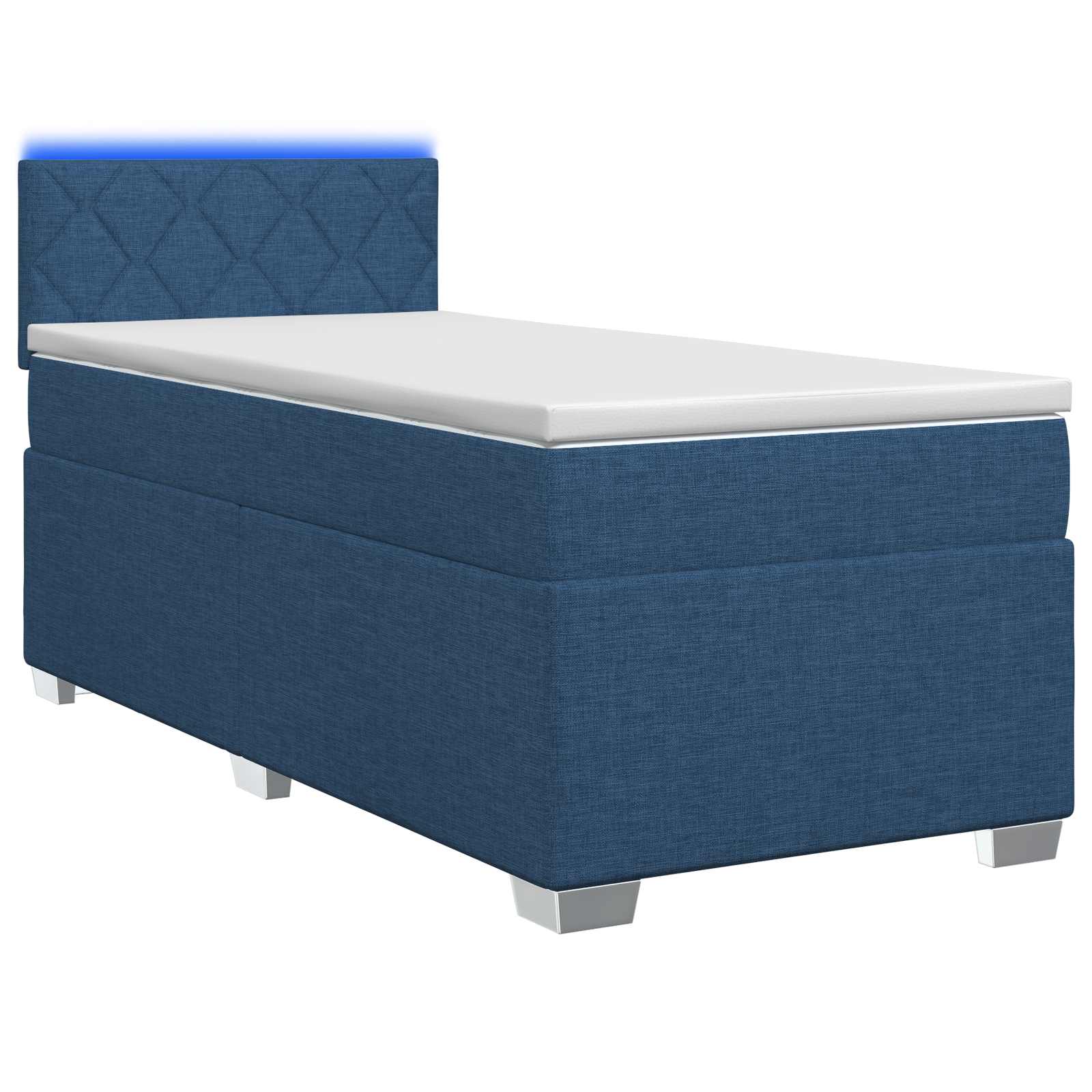 Lit de box spring avec matelas et LED Bleu 80 x 200 cm Tissu - XIOS