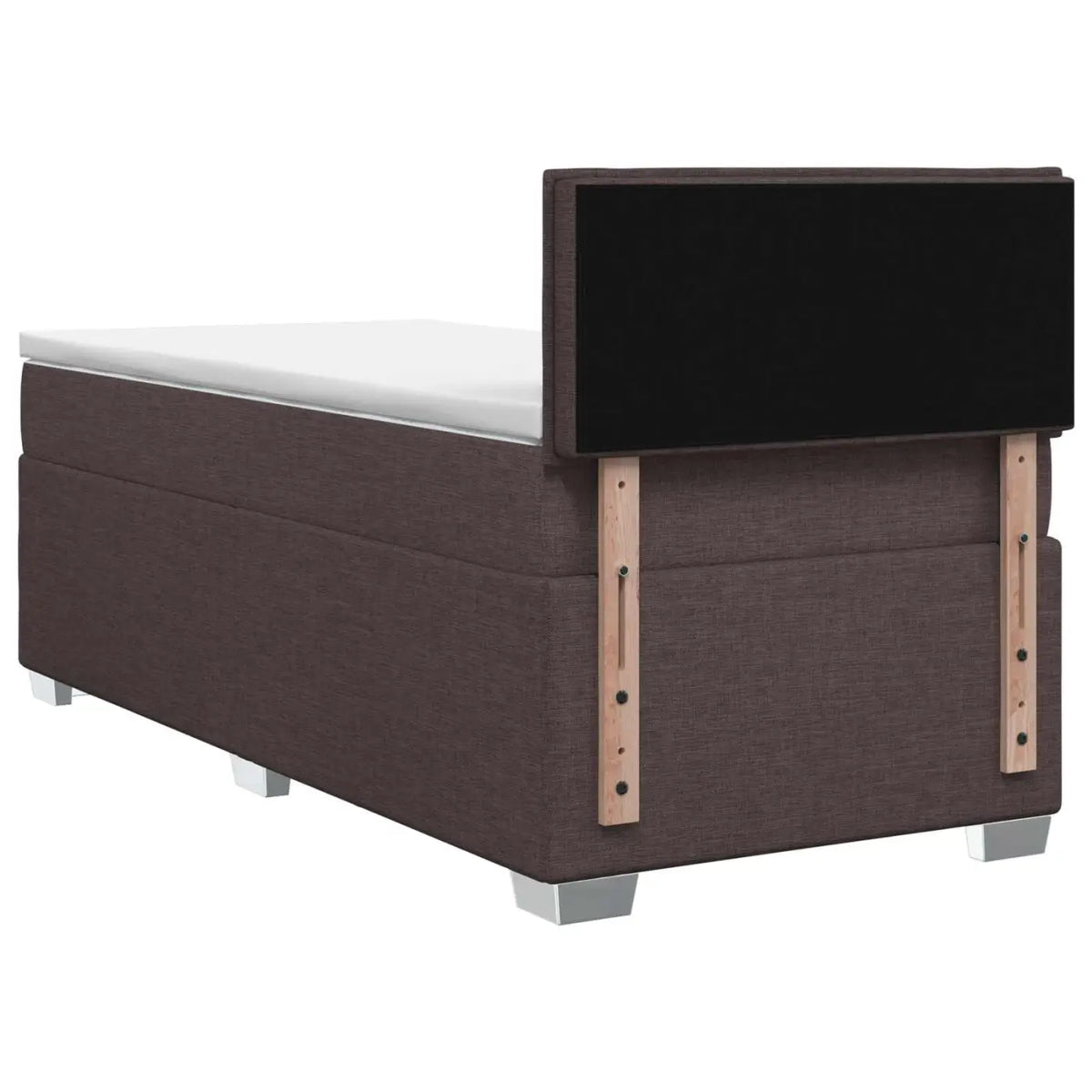 Lit de box spring avec matelas et LED Marron foncé 90 x 190 cm - XIOS