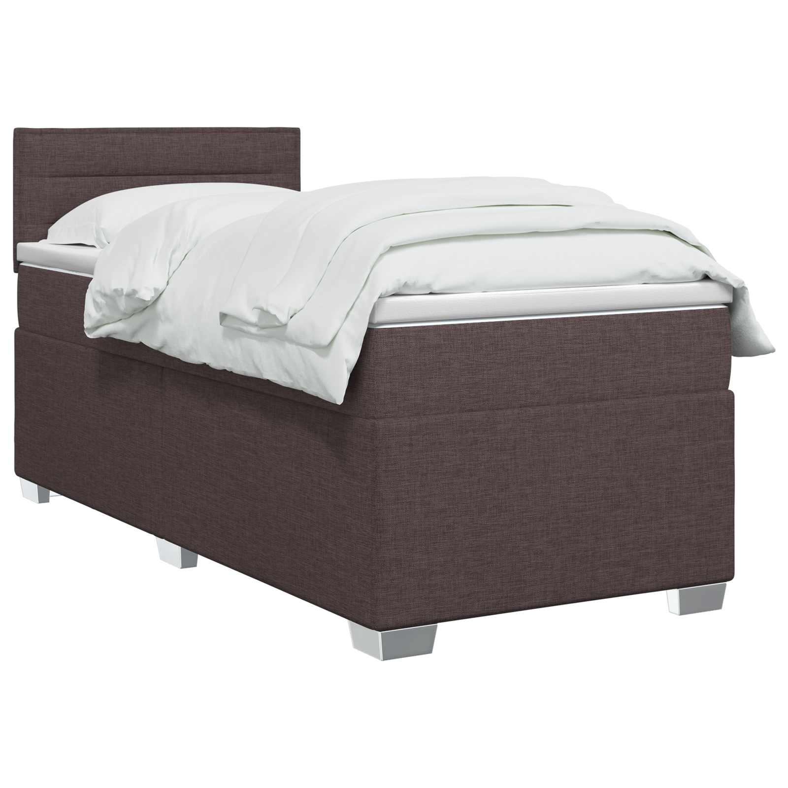 Lit de box spring avec matelas et LED Marron foncé 90 x 190 cm - XIOS