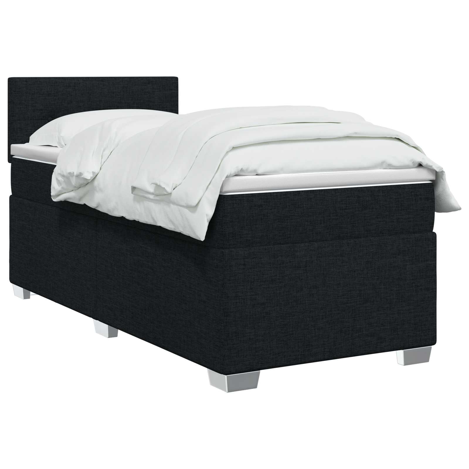 Lit de box spring avec matelas et LED Noir 90 x 190 cm Tissu - XIOS