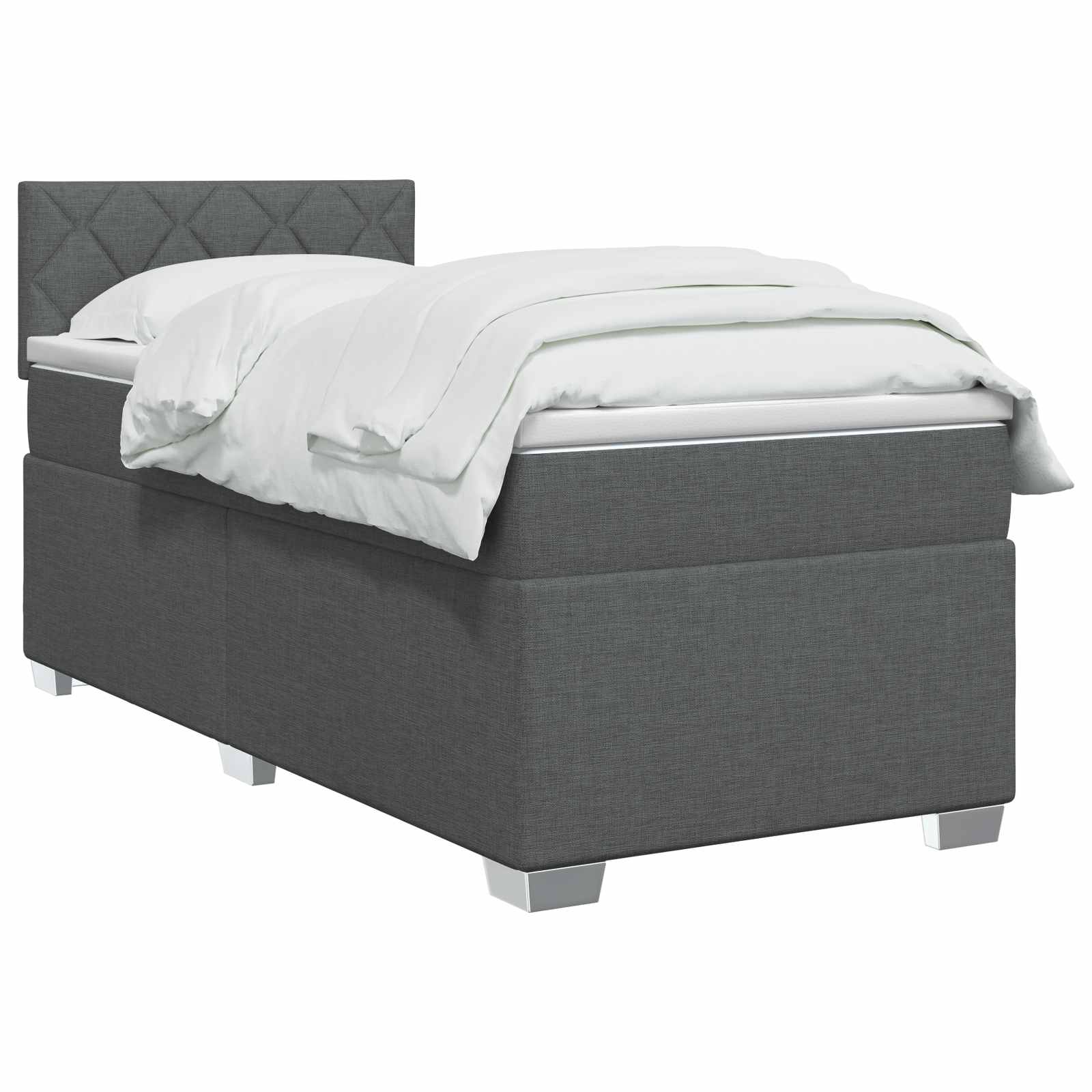 Lit de box spring avec matelas et LED Gris foncé 90 x 190 cm - XIOS