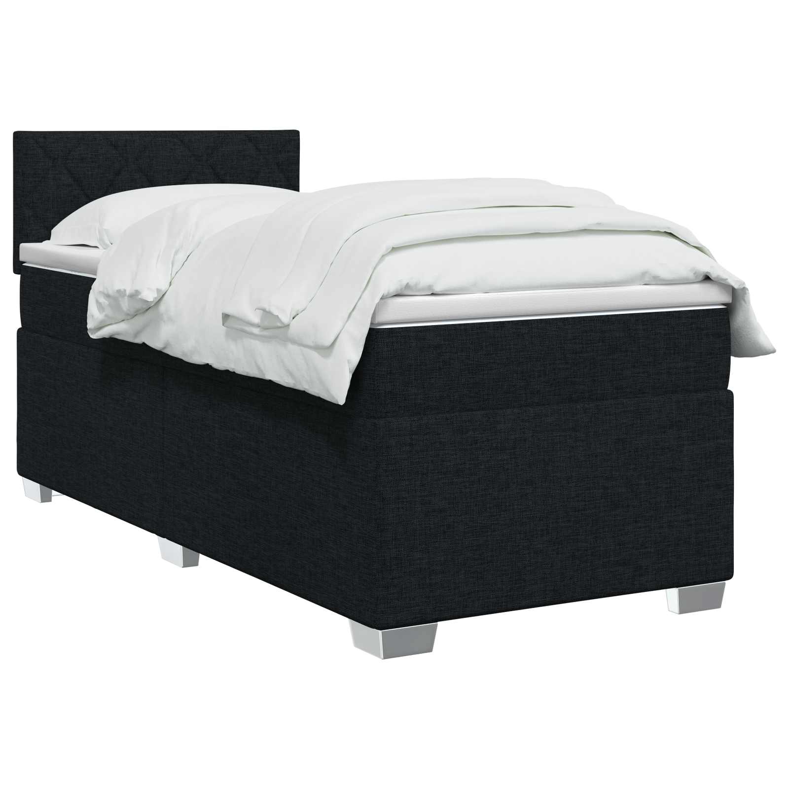 Lit de box spring avec matelas et LED Noir 90 x 190 cm Tissu - XIOS