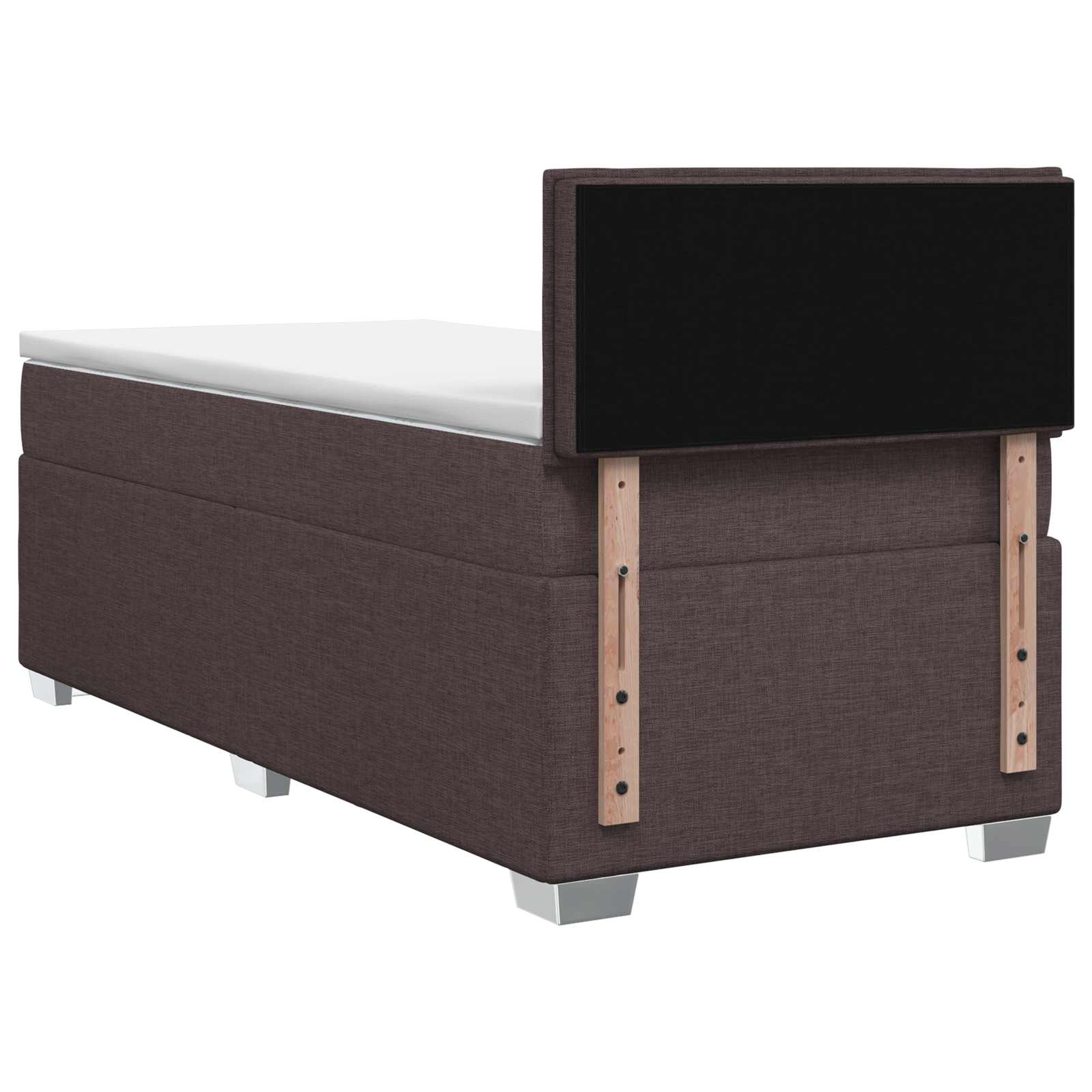 Lit de box spring avec matelas et LED Marron foncé 90 x 190 cm - XIOS