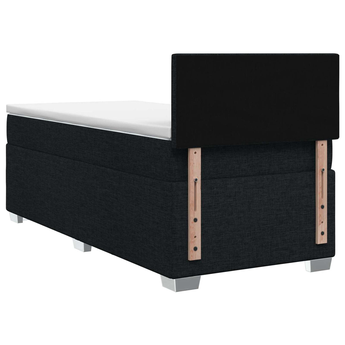 Lit de box spring avec matelas et LED Noir 90 x 200 cm Tissu