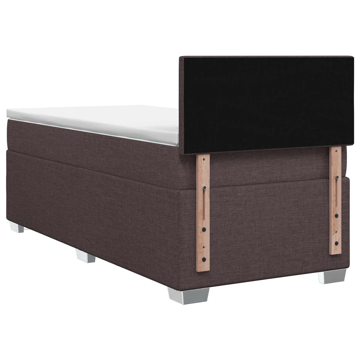 Lit de box spring avec matelas et LED Marron foncé 90 x 200 cm
