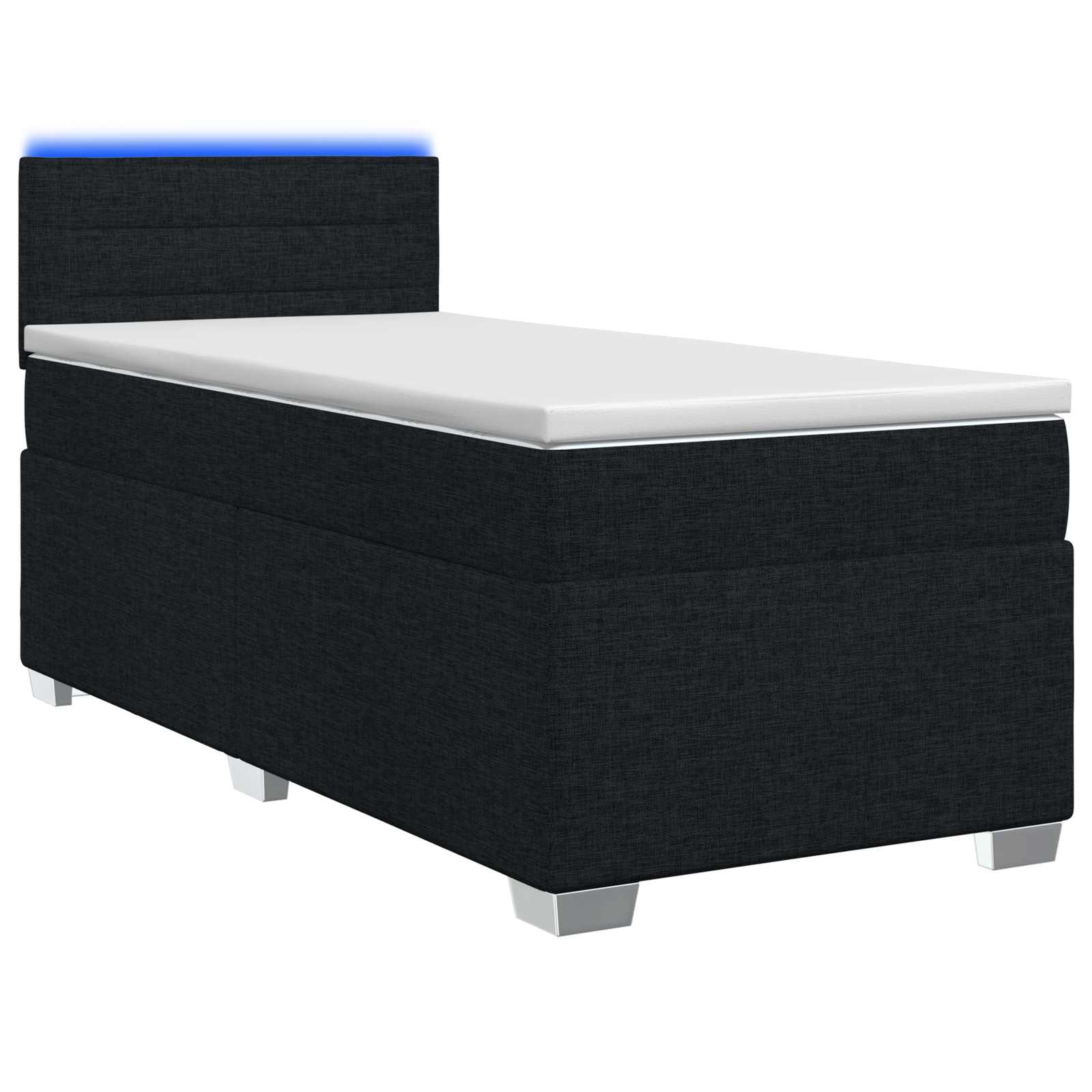 Lit de box spring avec matelas et LED Noir 100 x 200 cm Tissu - XIOS