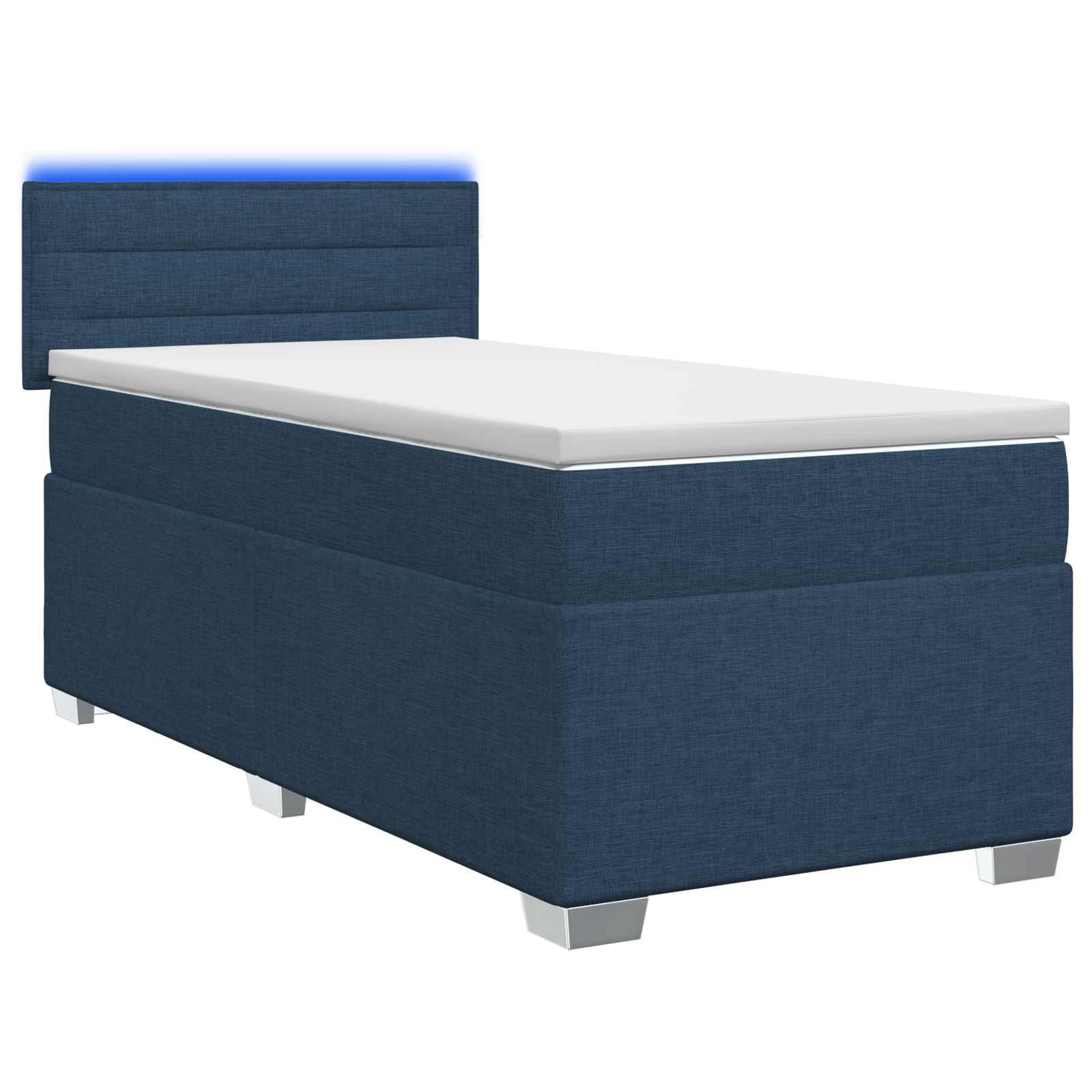 Lit de box spring avec matelas et LED Bleu 100 x 200 cm Tissu - XIOS