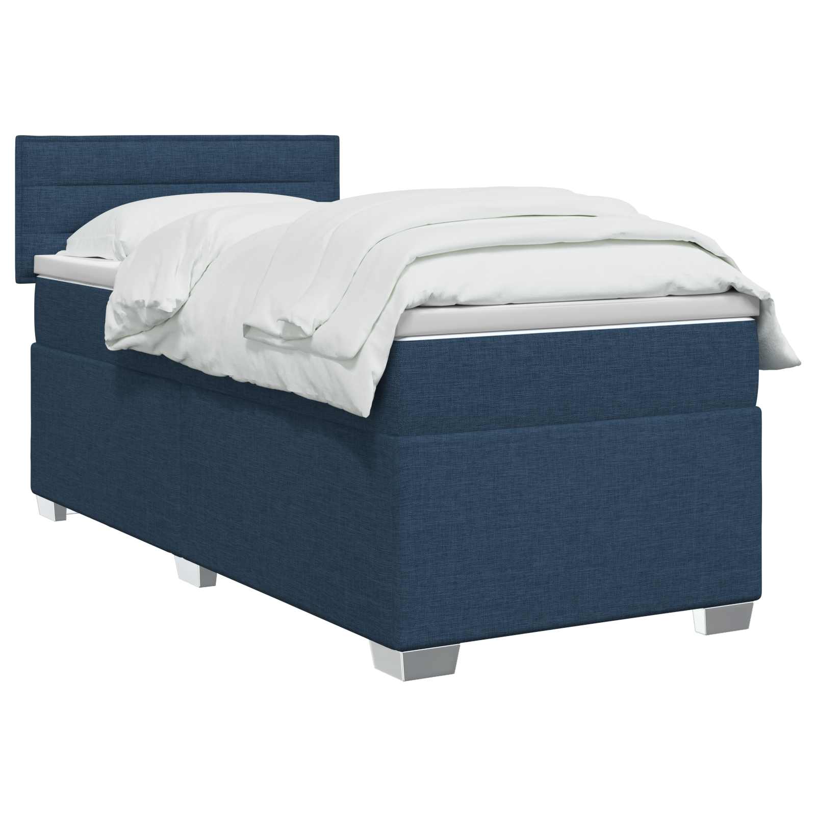 Lit de box spring avec matelas et LED Bleu 100 x 200 cm Tissu - XIOS