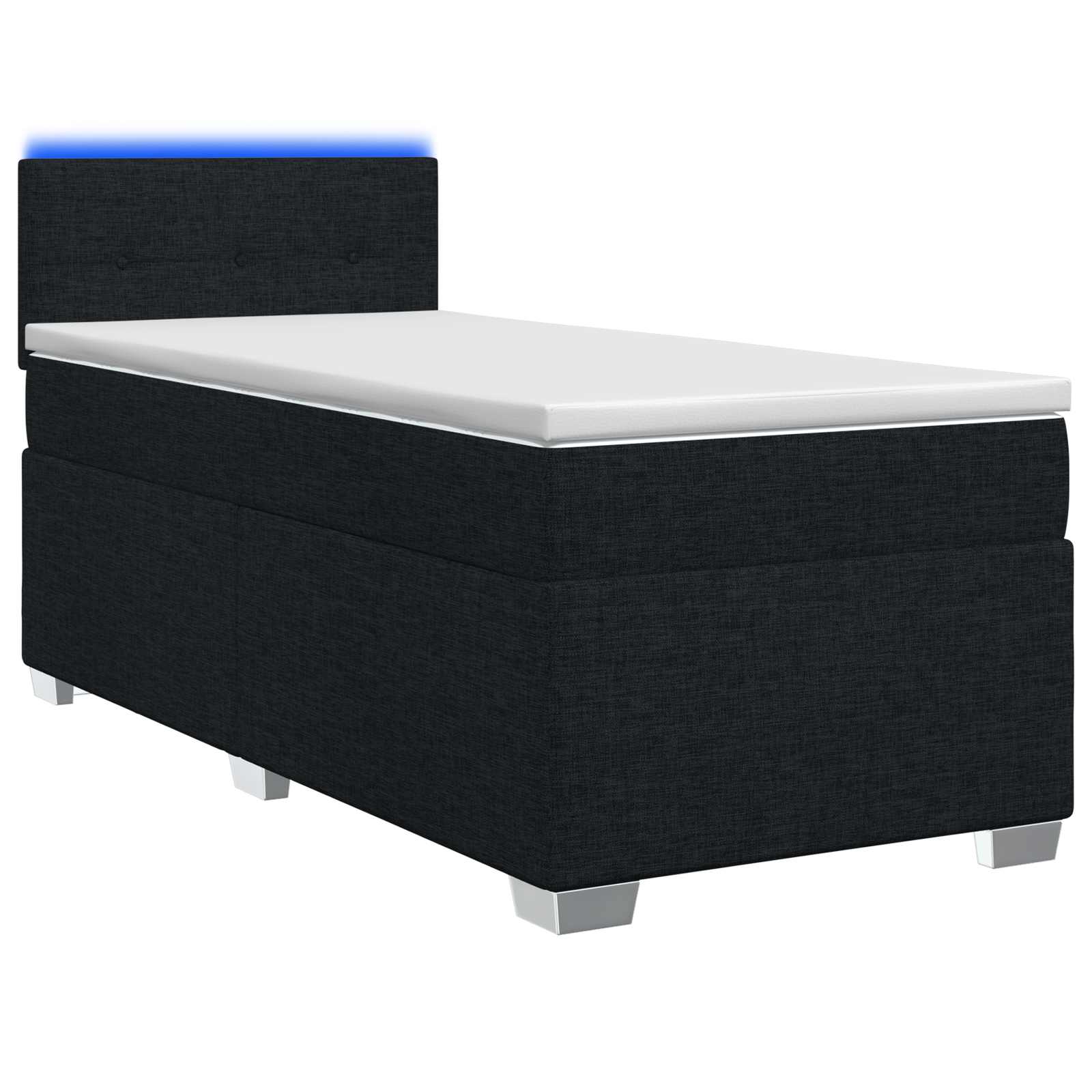 Lit de box spring avec matelas et LED Noir 100 x 200 cm Tissu - XIOS