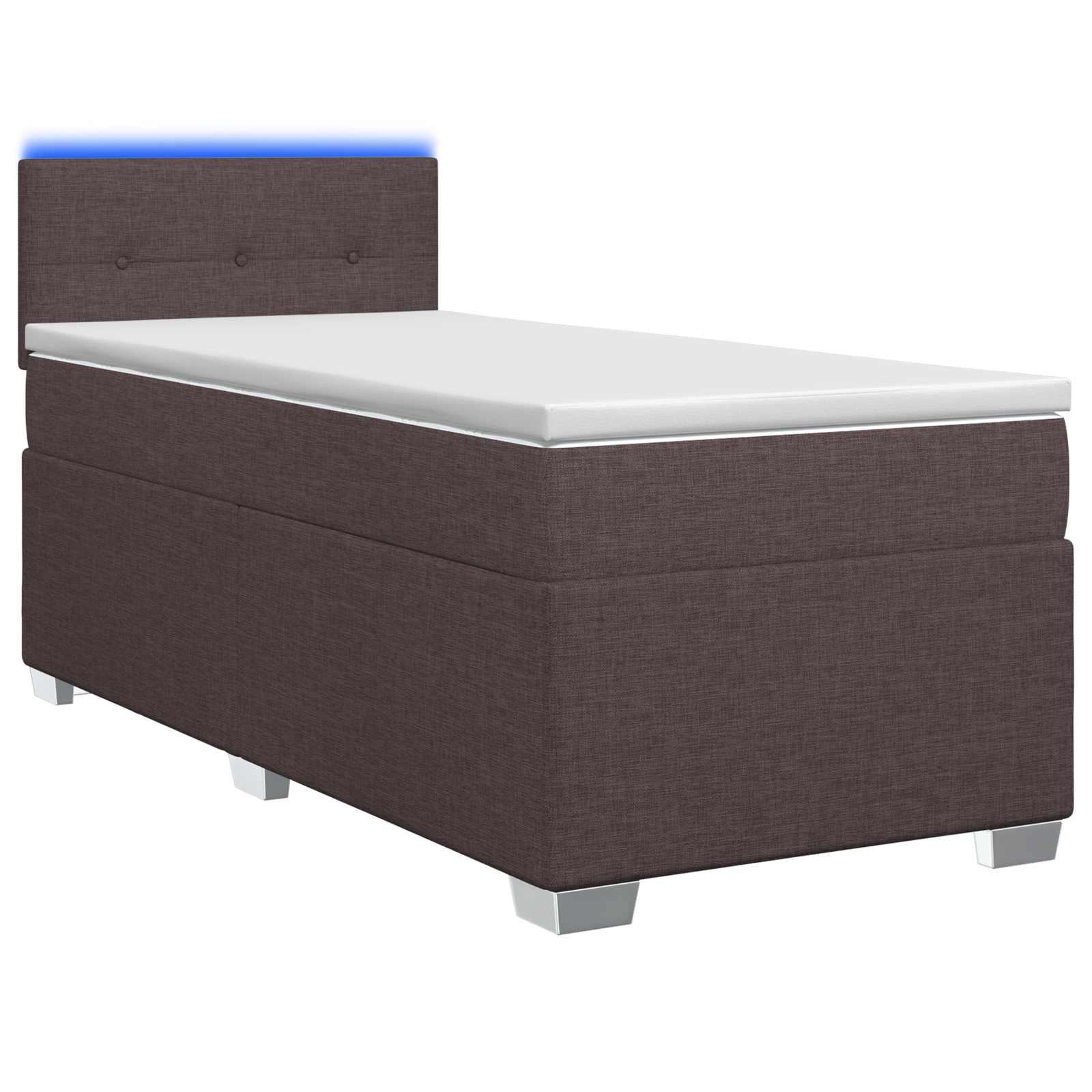Lit de box spring avec matelas et LED Marron foncé 100 x 200 cm - XIOS