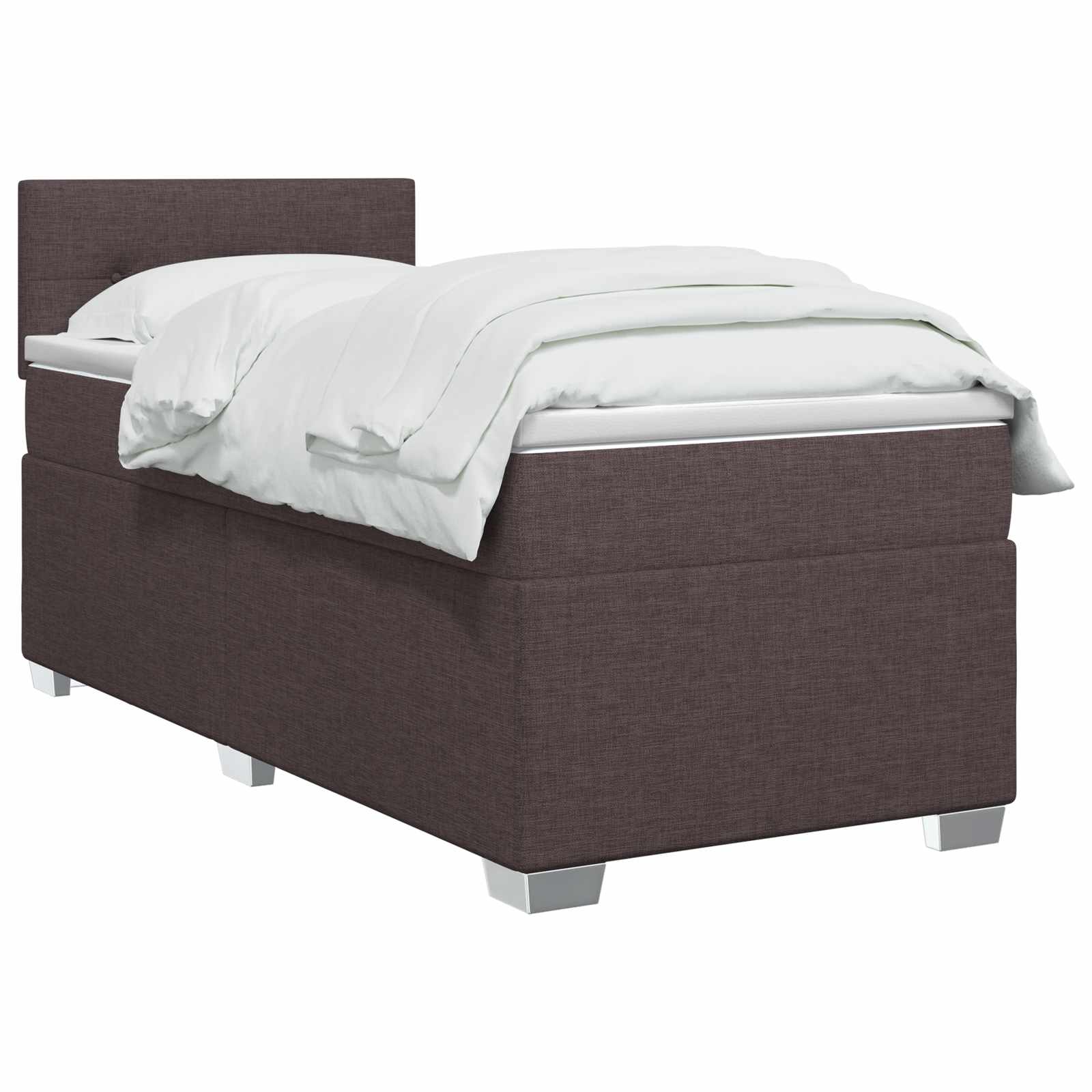 Lit de box spring avec matelas et LED Marron foncé 100 x 200 cm - XIOS