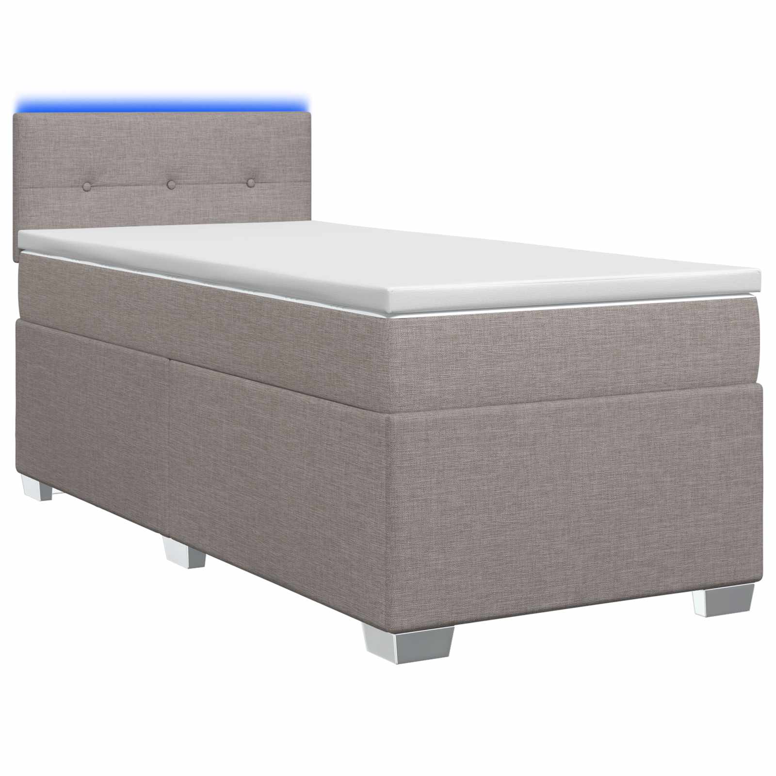 Lit de box spring avec matelas et LED Taupe 100 x 200 cm Tissu