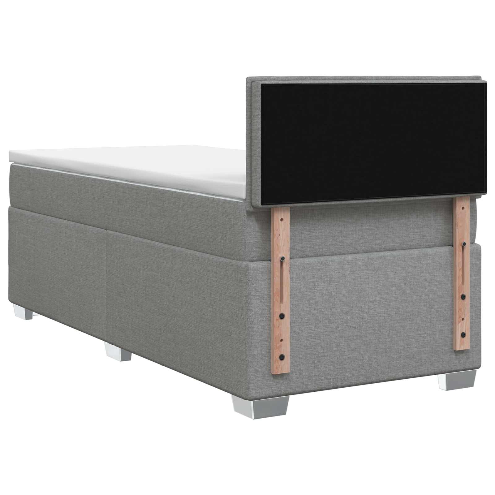 Lit de box spring avec matelas et LED Gris clair 100 x 200 cm