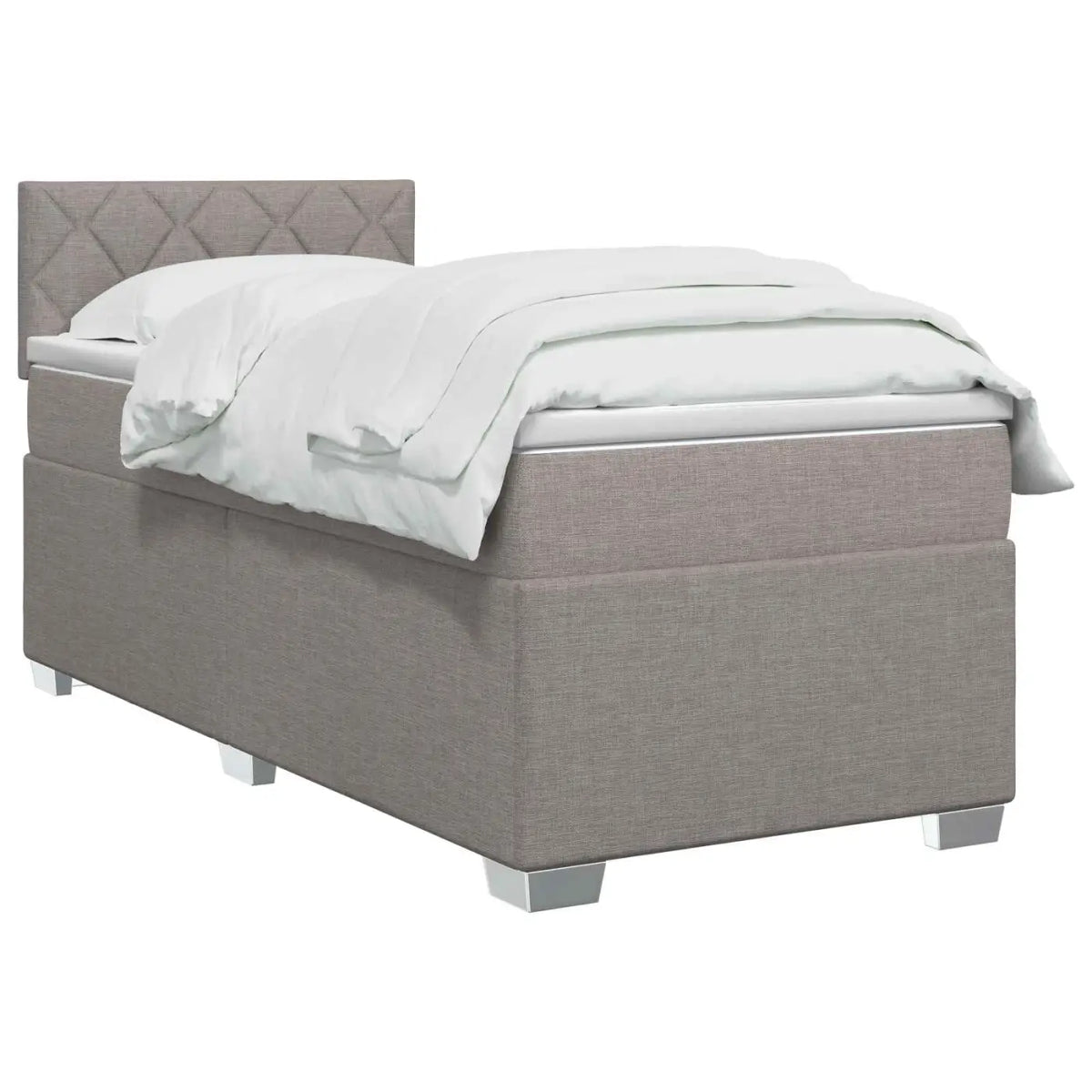 Lit de box spring avec matelas et LED Taupe 100 x 200 cm Tissu - XIOS