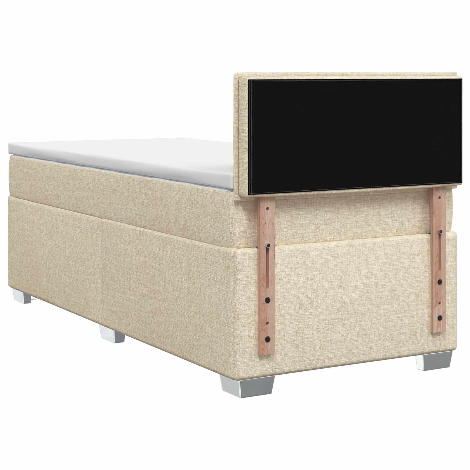 Lit de box spring avec matelas et LED Crème 100 x 200 cm Tissu