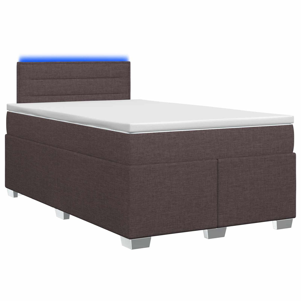 Lit de box spring avec matelas et LED Marron foncé 120 x 190 cm