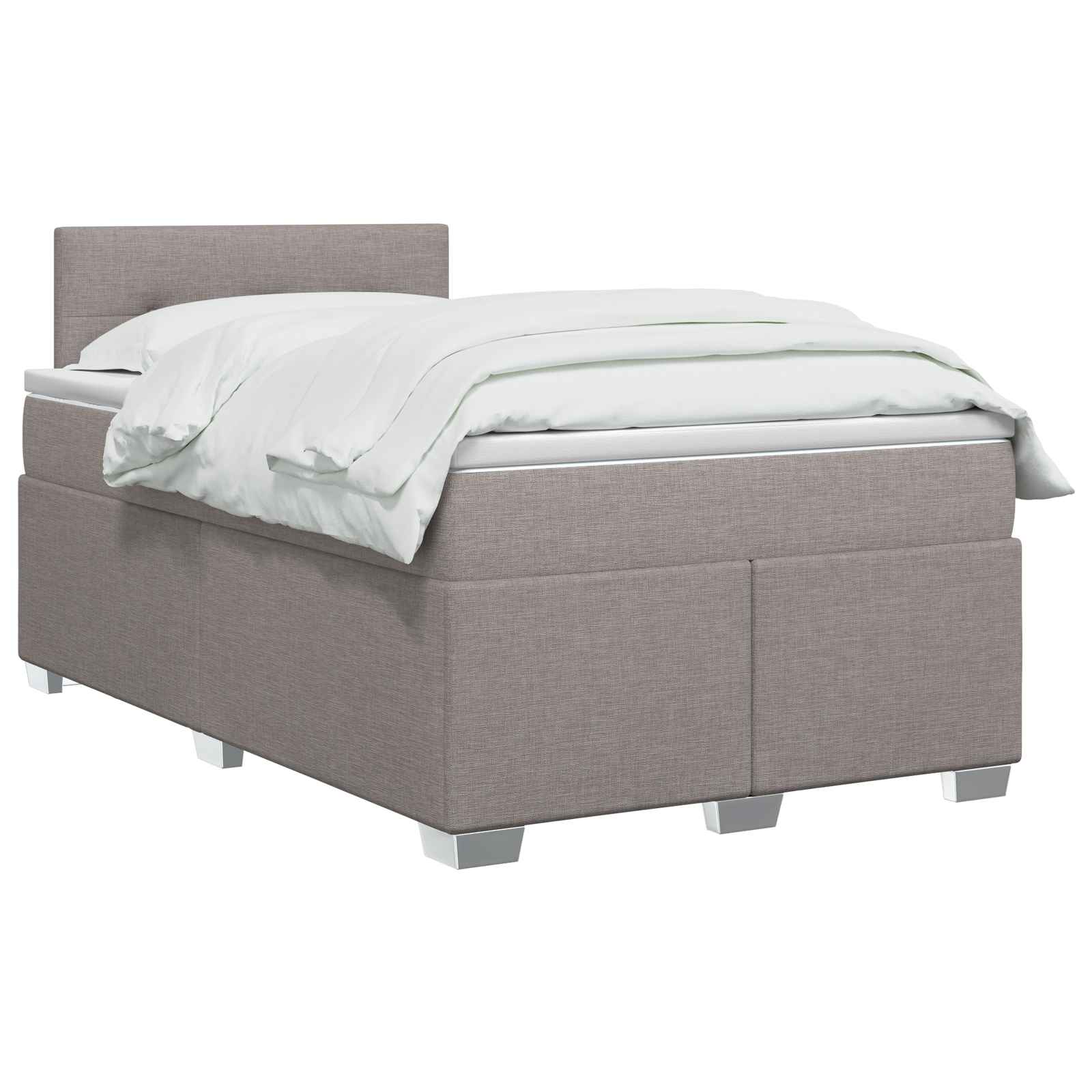 Lit de box spring avec matelas et LED Taupe 120 x 190 cm Tissu
