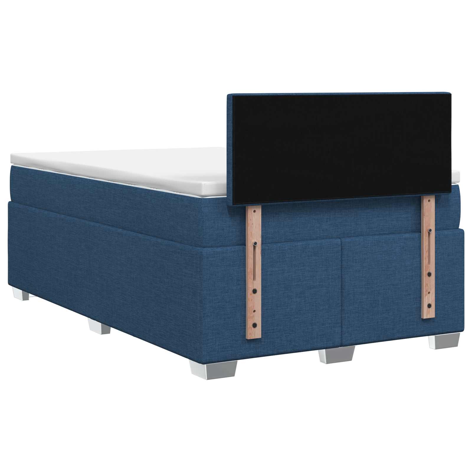 Lit de box spring avec matelas et LED Bleu 120 x 190 cm Tissu