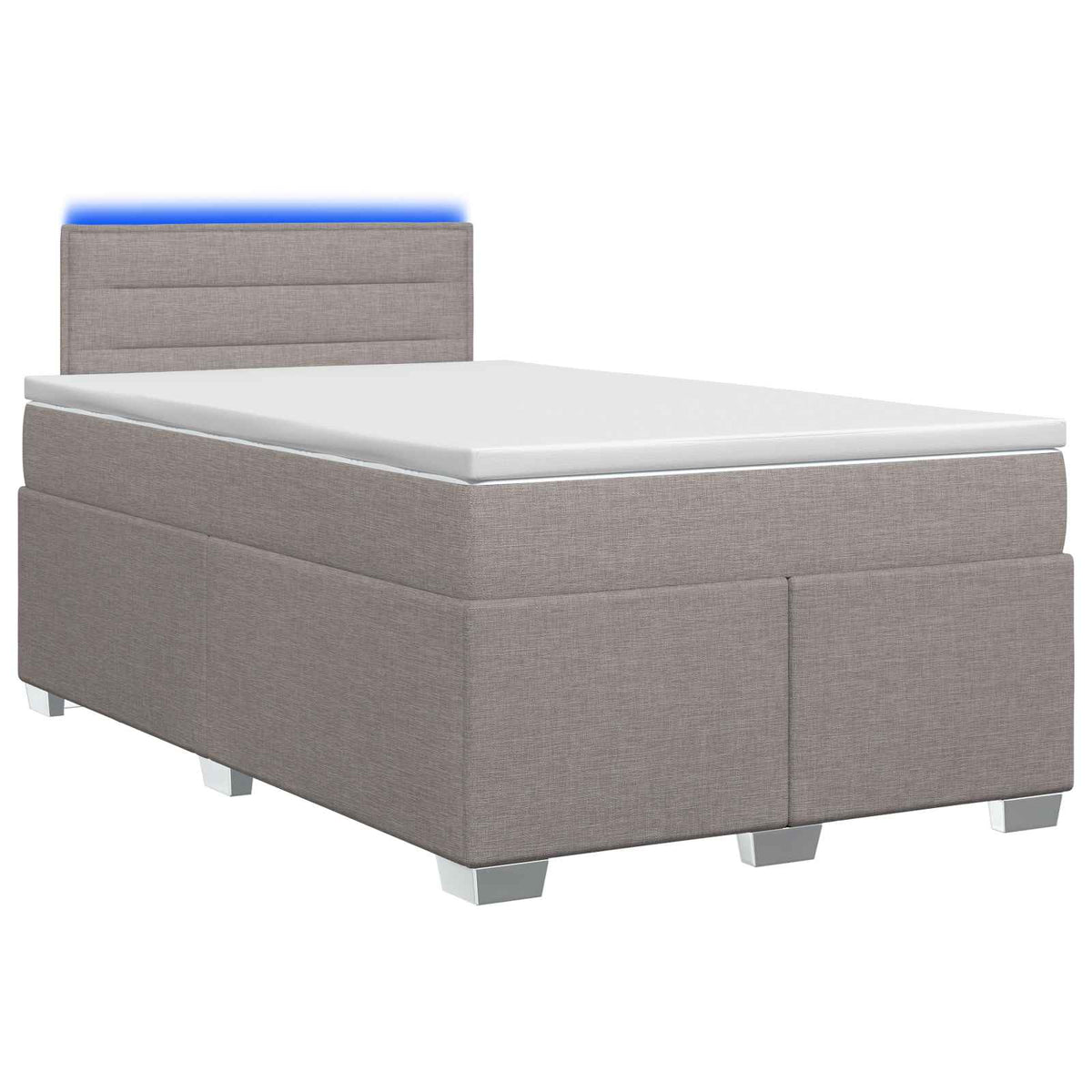 Lit de box spring avec matelas et LED Taupe 120 x 200 cm Tissu