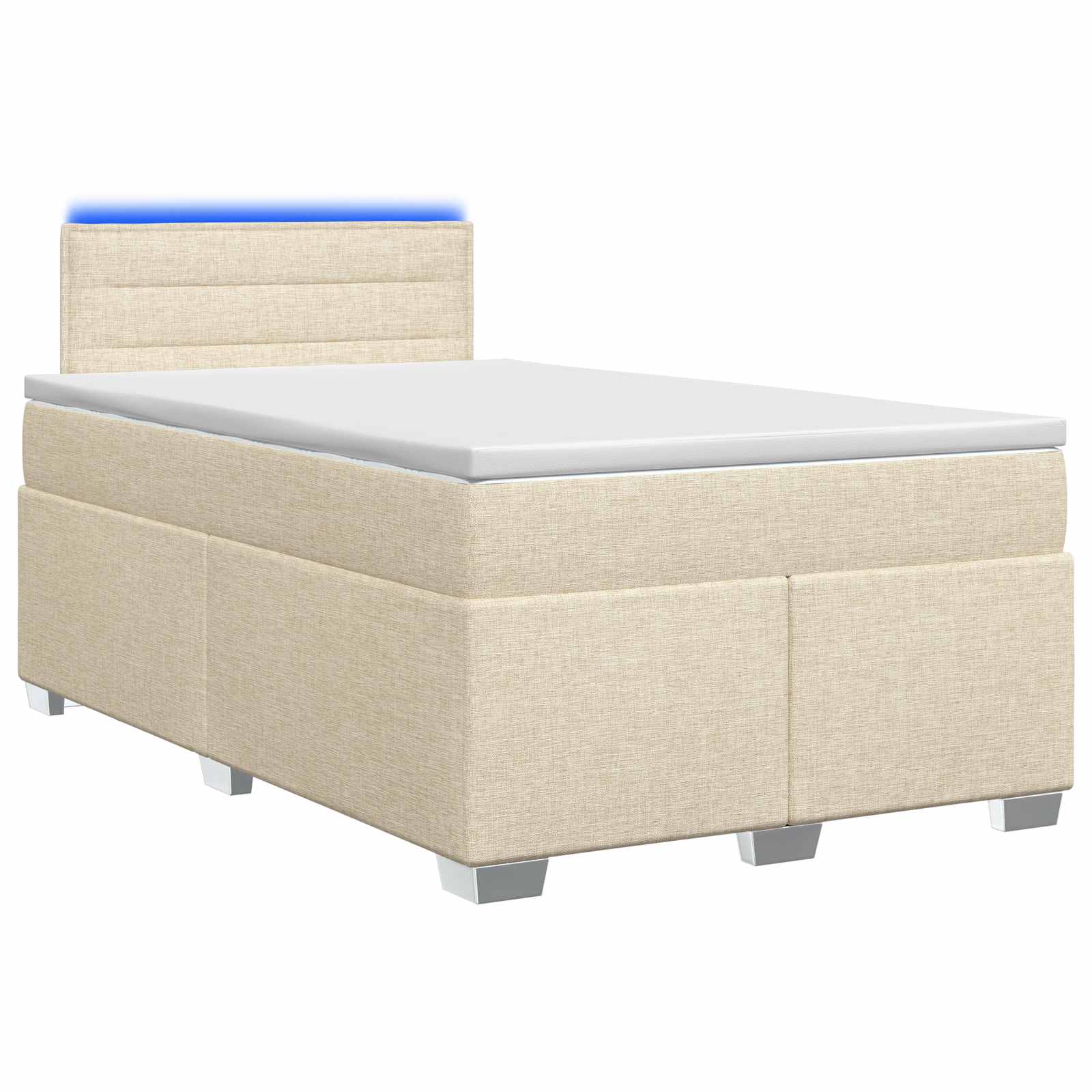 Lit de box spring avec matelas et LED Crème 120 x 200 cm Tissu - XIOS