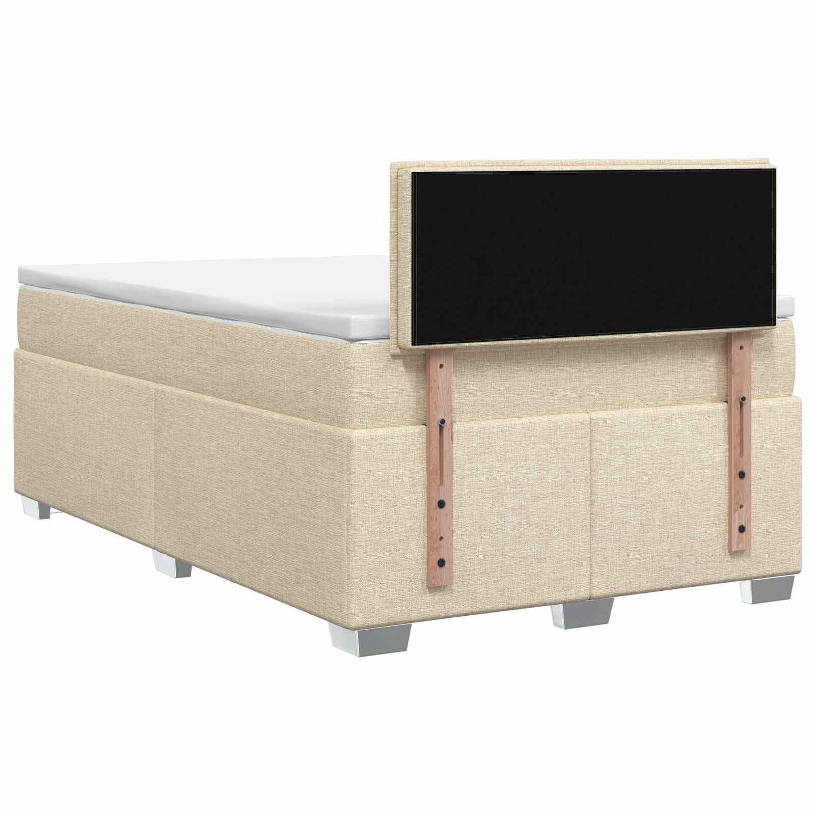 Lit de box spring avec matelas et LED Crème 120 x 200 cm Tissu - XIOS