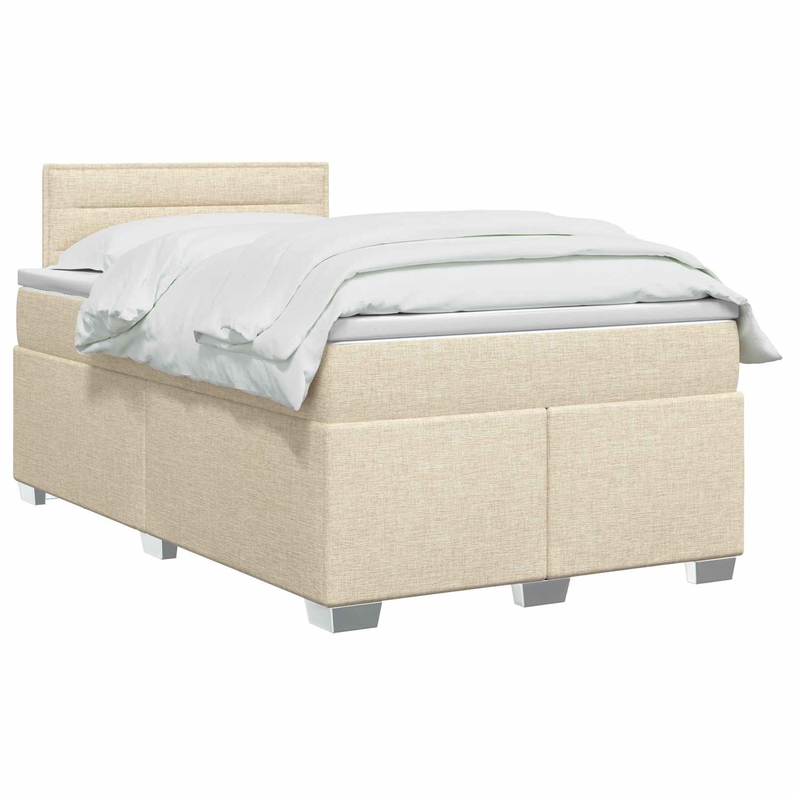 Lit de box spring avec matelas et LED Crème 120 x 200 cm Tissu - XIOS