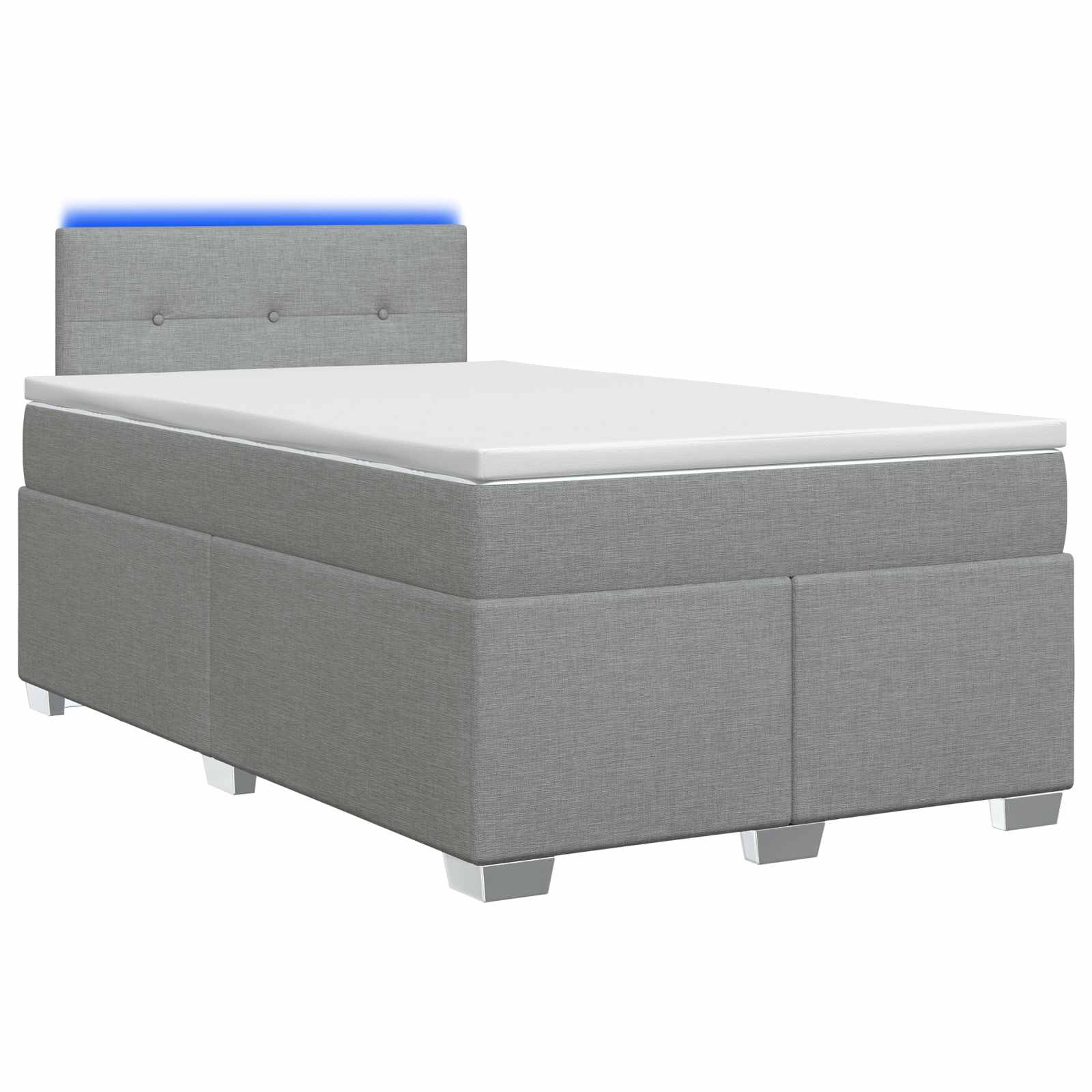 Lit de box spring avec matelas et LED Gris clair 120 x 200 cm