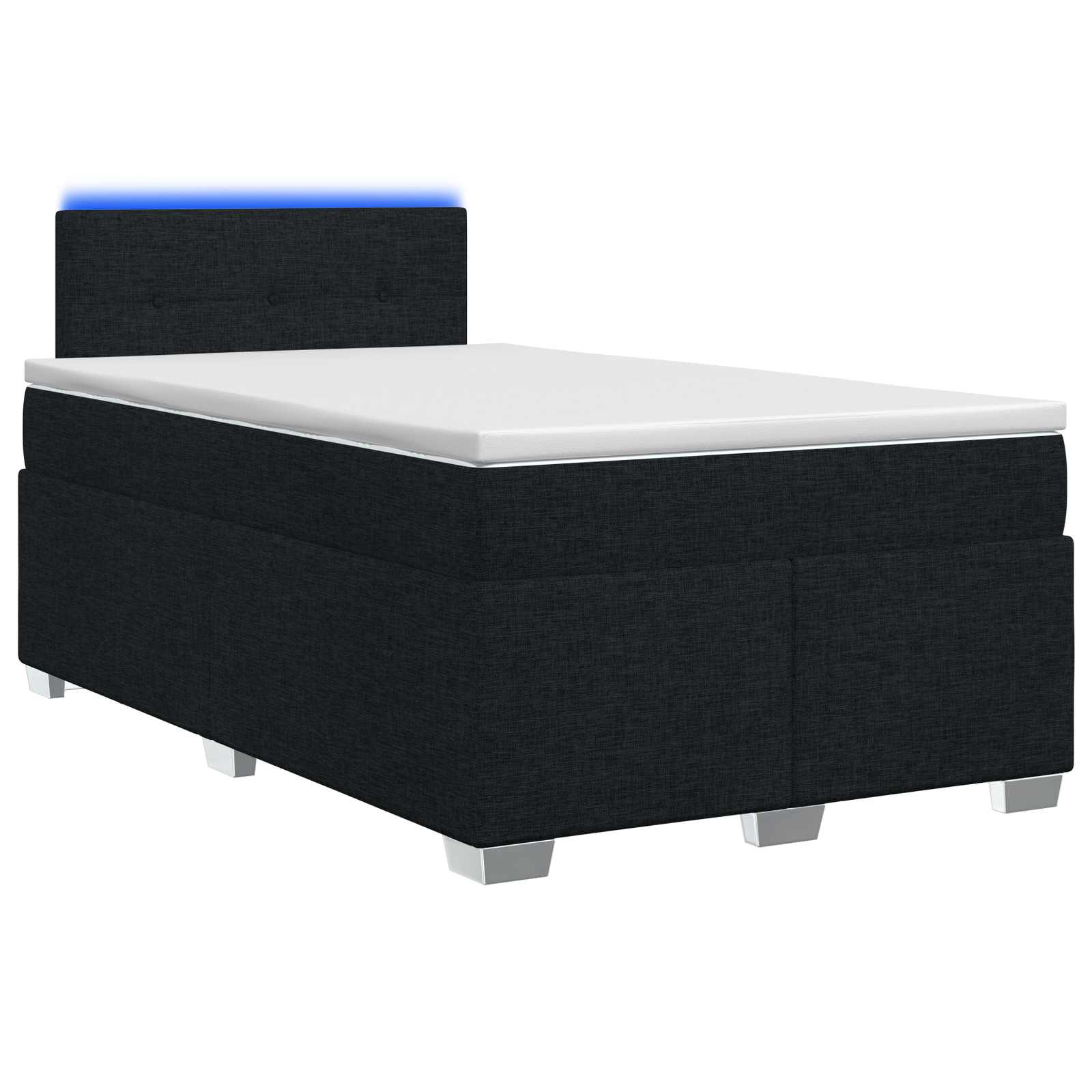 Lit de box spring avec matelas et LED Noir 120 x 200 cm Tissu