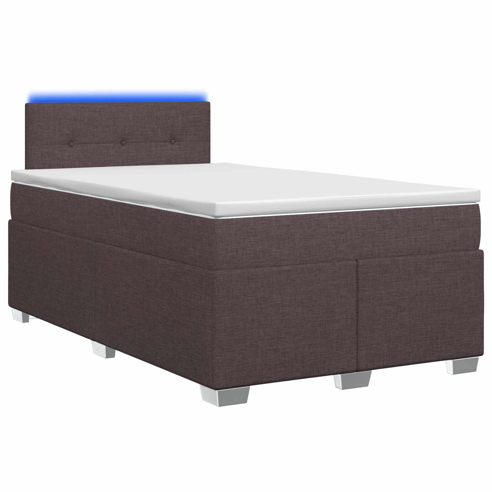 Lit de box spring avec matelas et LED Marron foncé 120 x 200 cm - XIOS