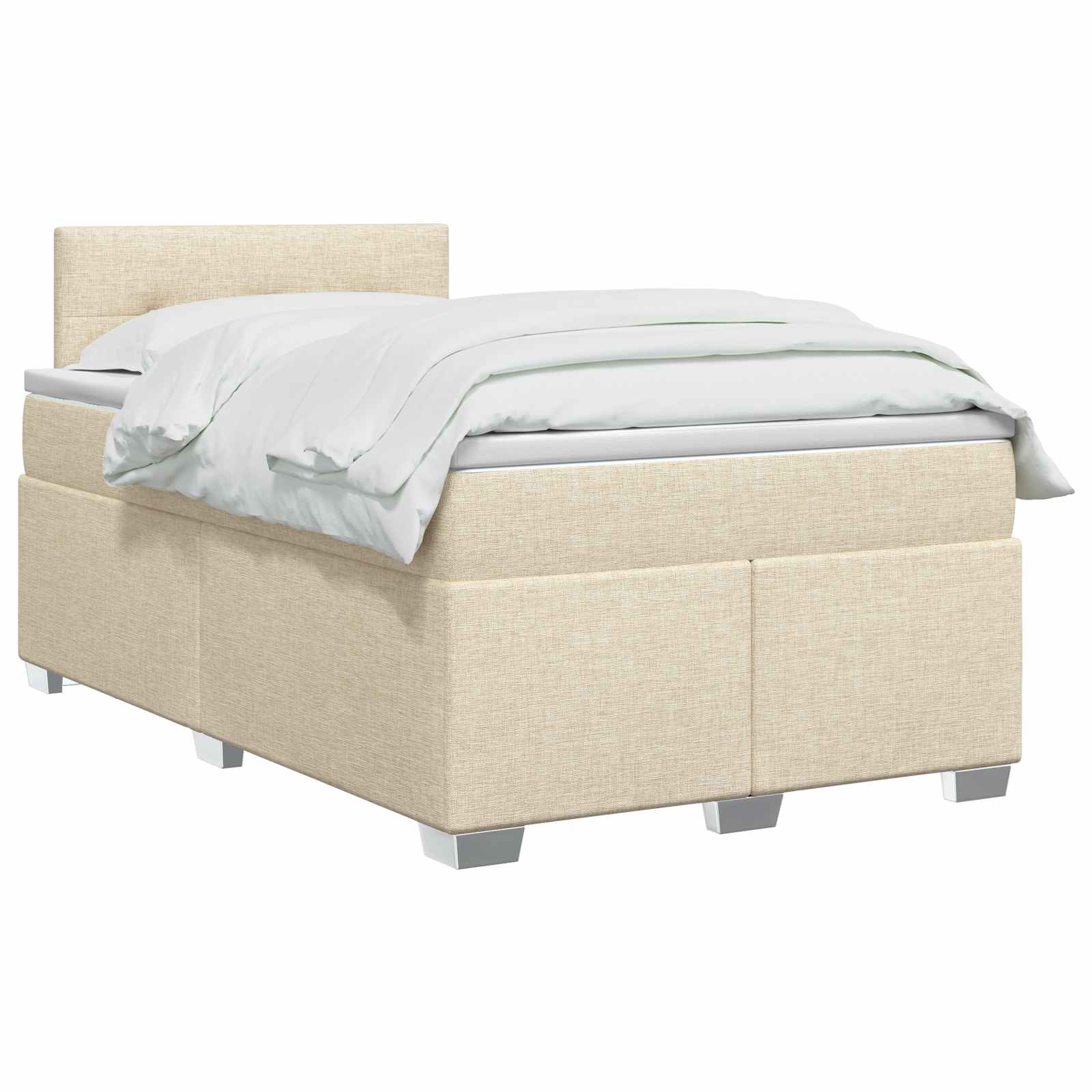 Lit de box spring avec matelas et LED Crème 120 x 200 cm Tissu