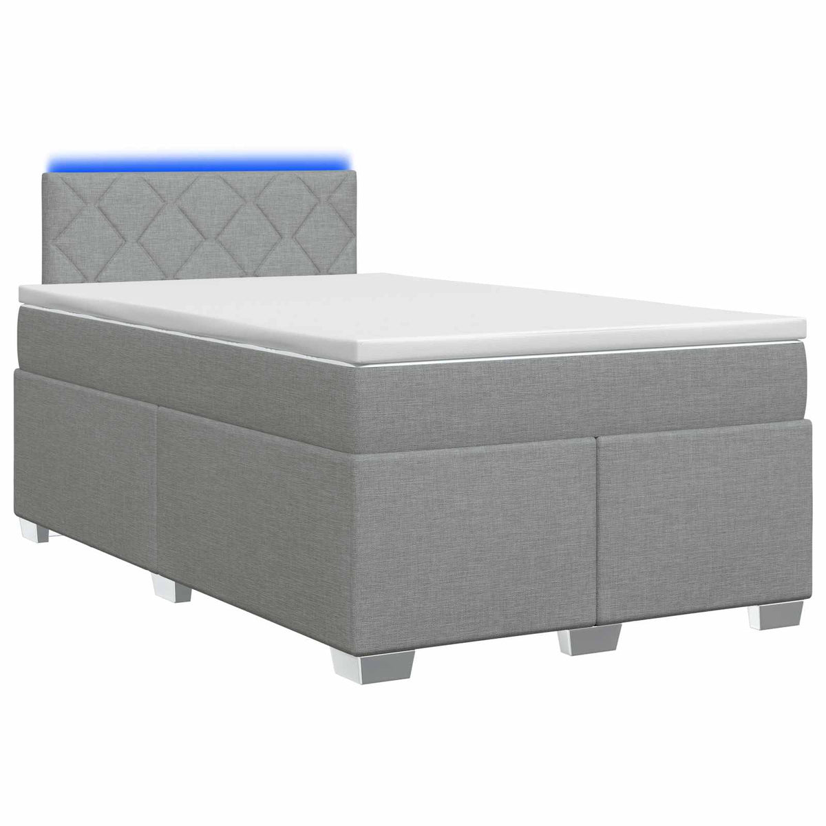 Lit de box spring avec matelas et LED Gris clair 120 x 200 cm