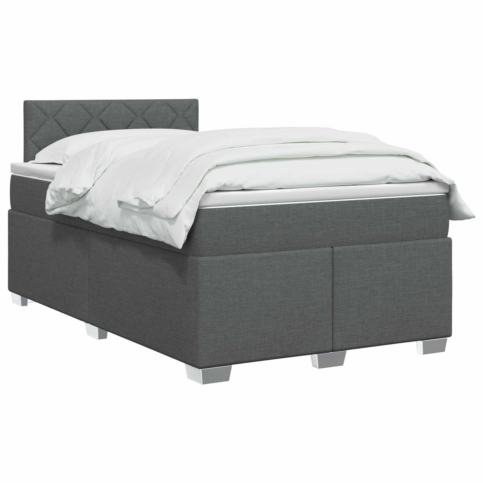 Lit de box spring avec matelas et LED Gris foncé 120 x 200 cm - XIOS